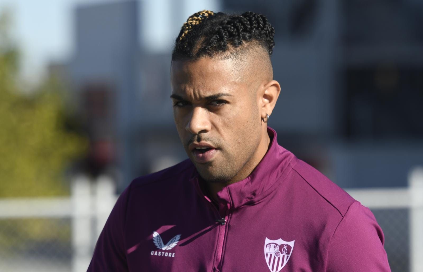  Mariano Díaz, en un entrenamiento con el Sevilla.