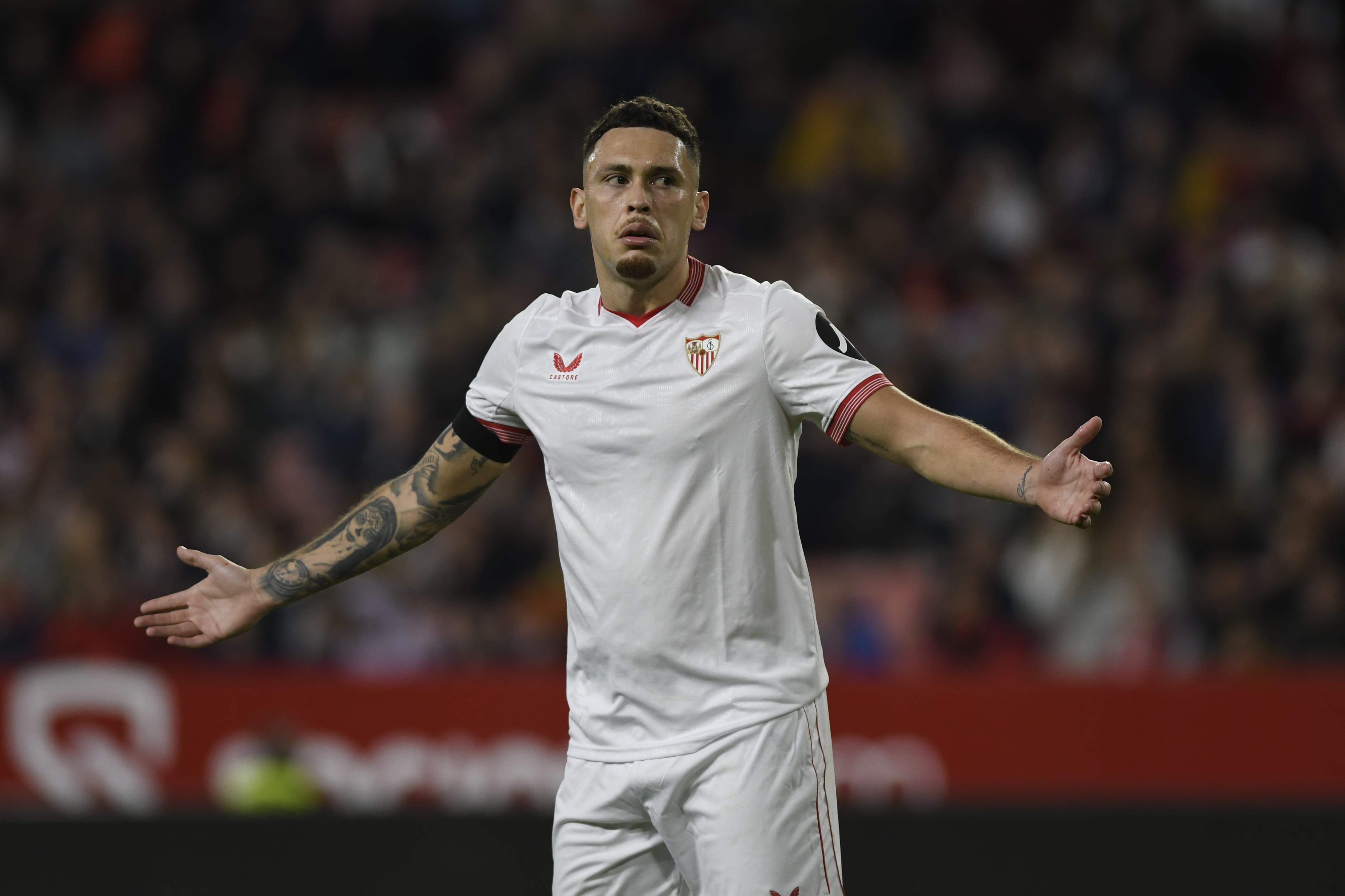 Ocampos, ante el Getafe.