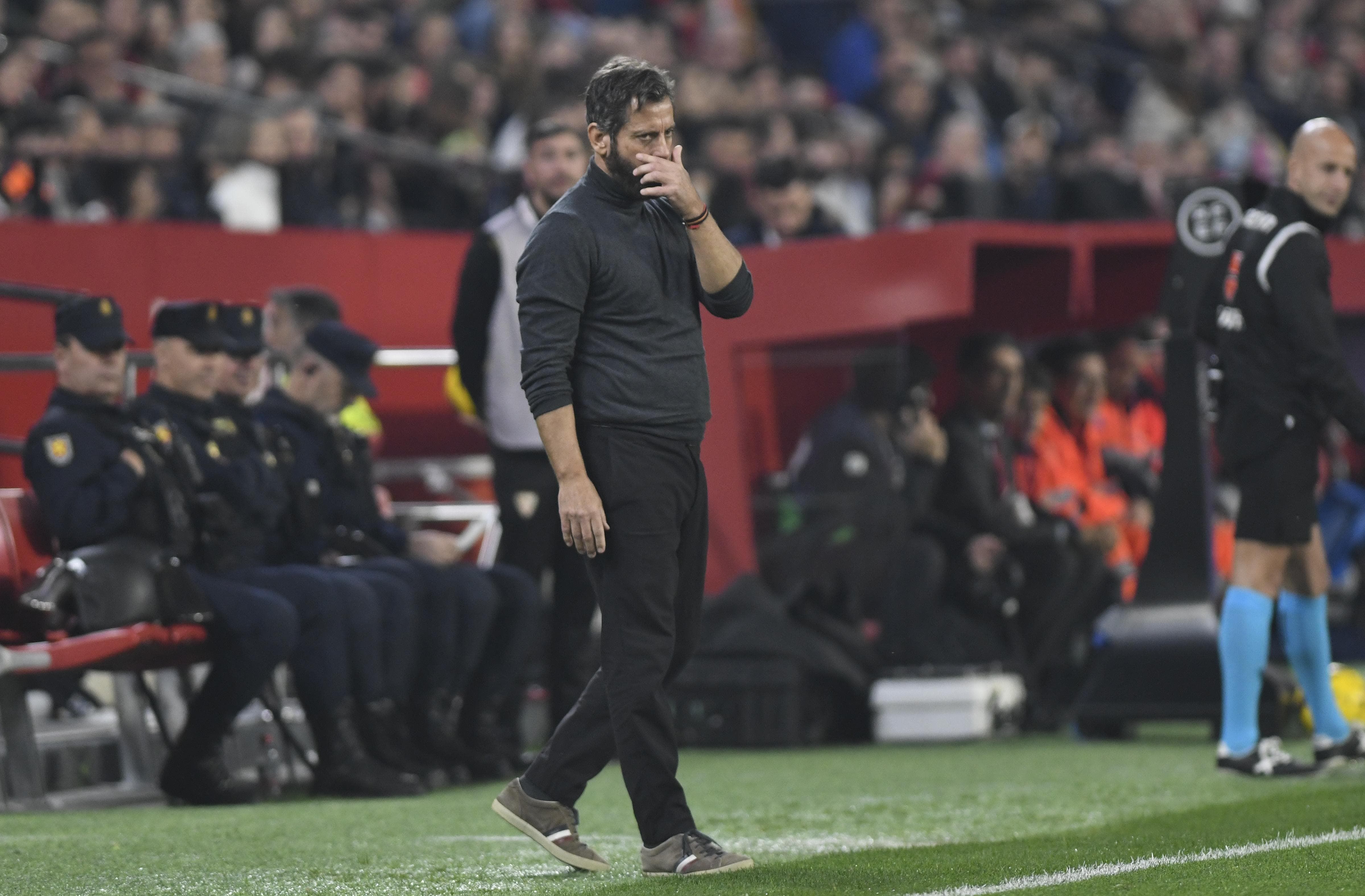 Quique Sánchez Flores, en el Sevilla-Osasuna.