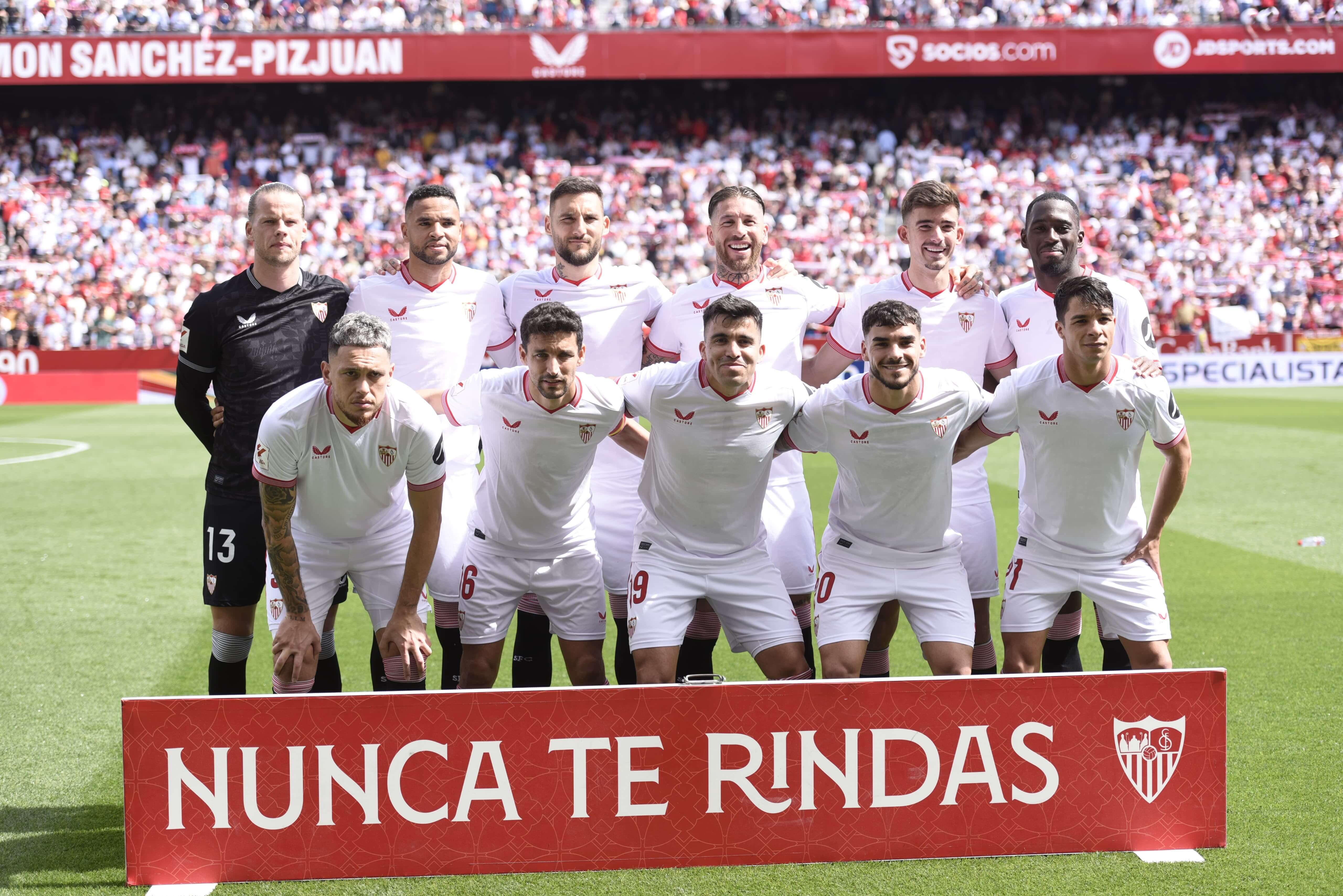  El XI del Sevilla ante el Celta, con Ocampos.