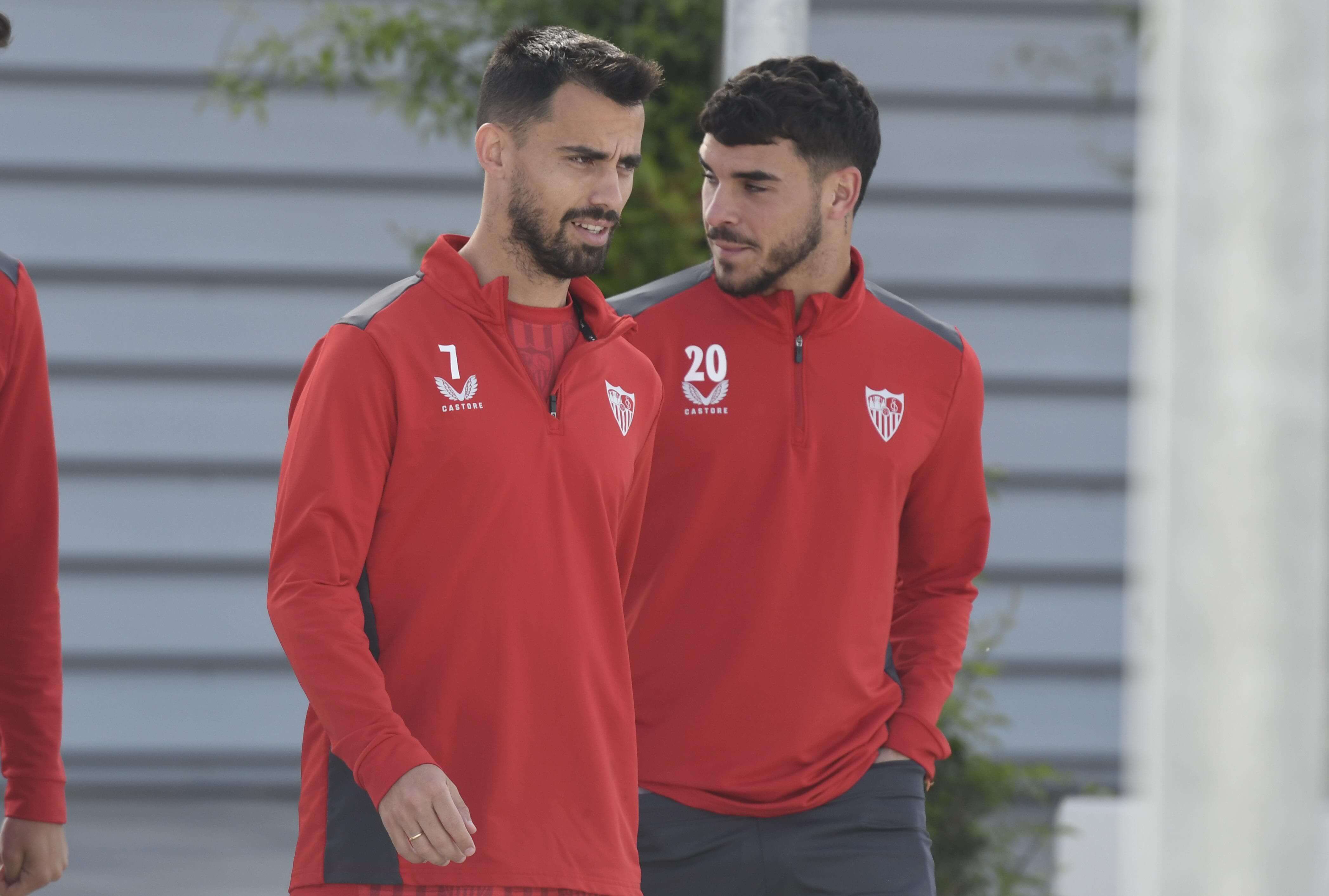  Suso e Isaac, en el entrenamiento