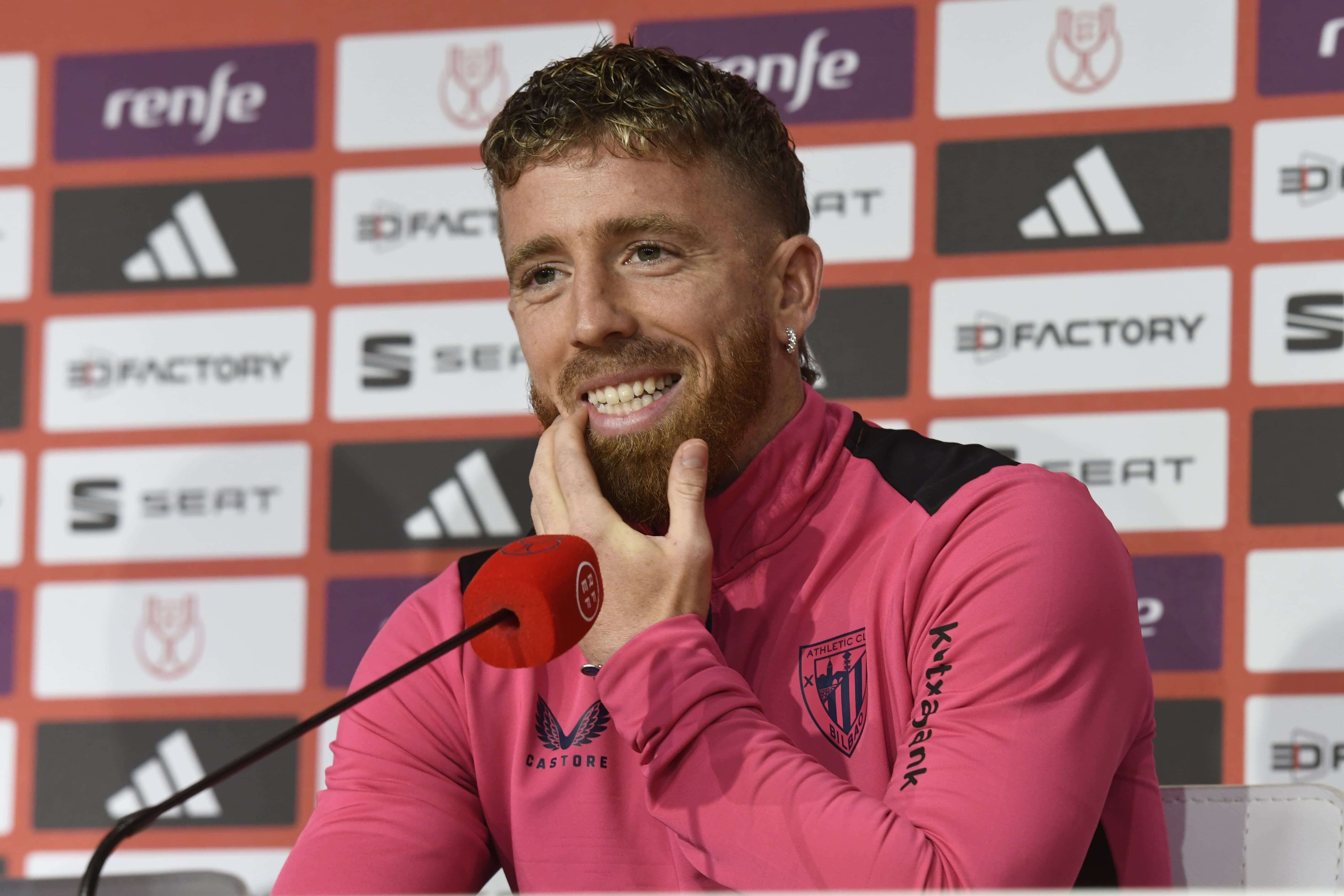  Iker Muniain, en rueda de prensa previa a la final de Copa..