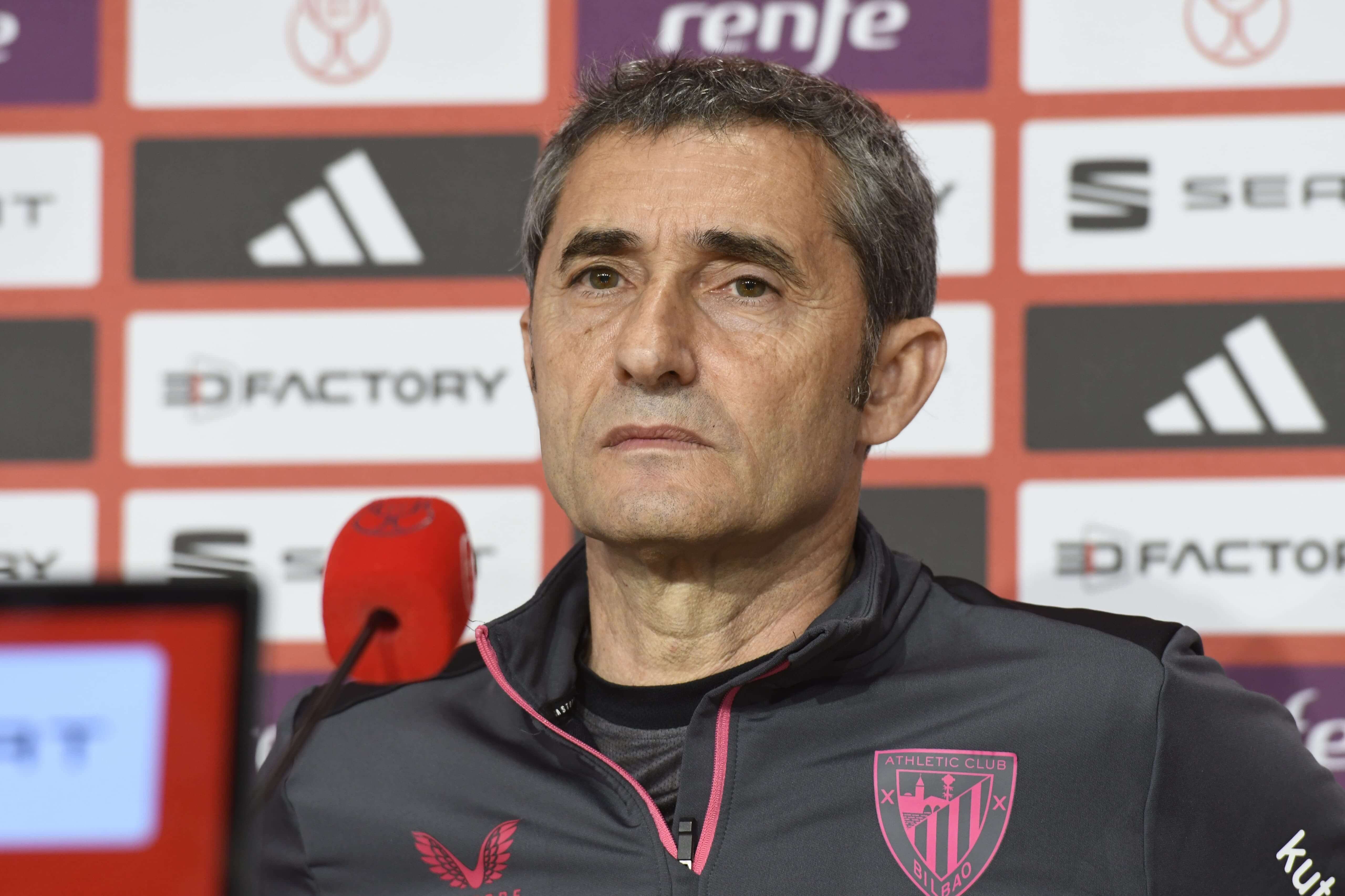  Ernesto Valverde, en rueda de prensa previa a la final de Copa.