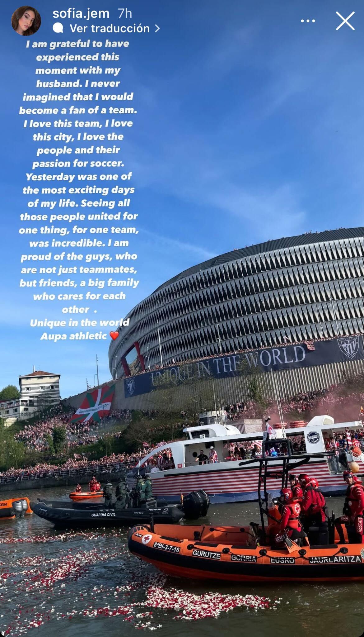 Publicación en Instagram de Sofia Jemmali.