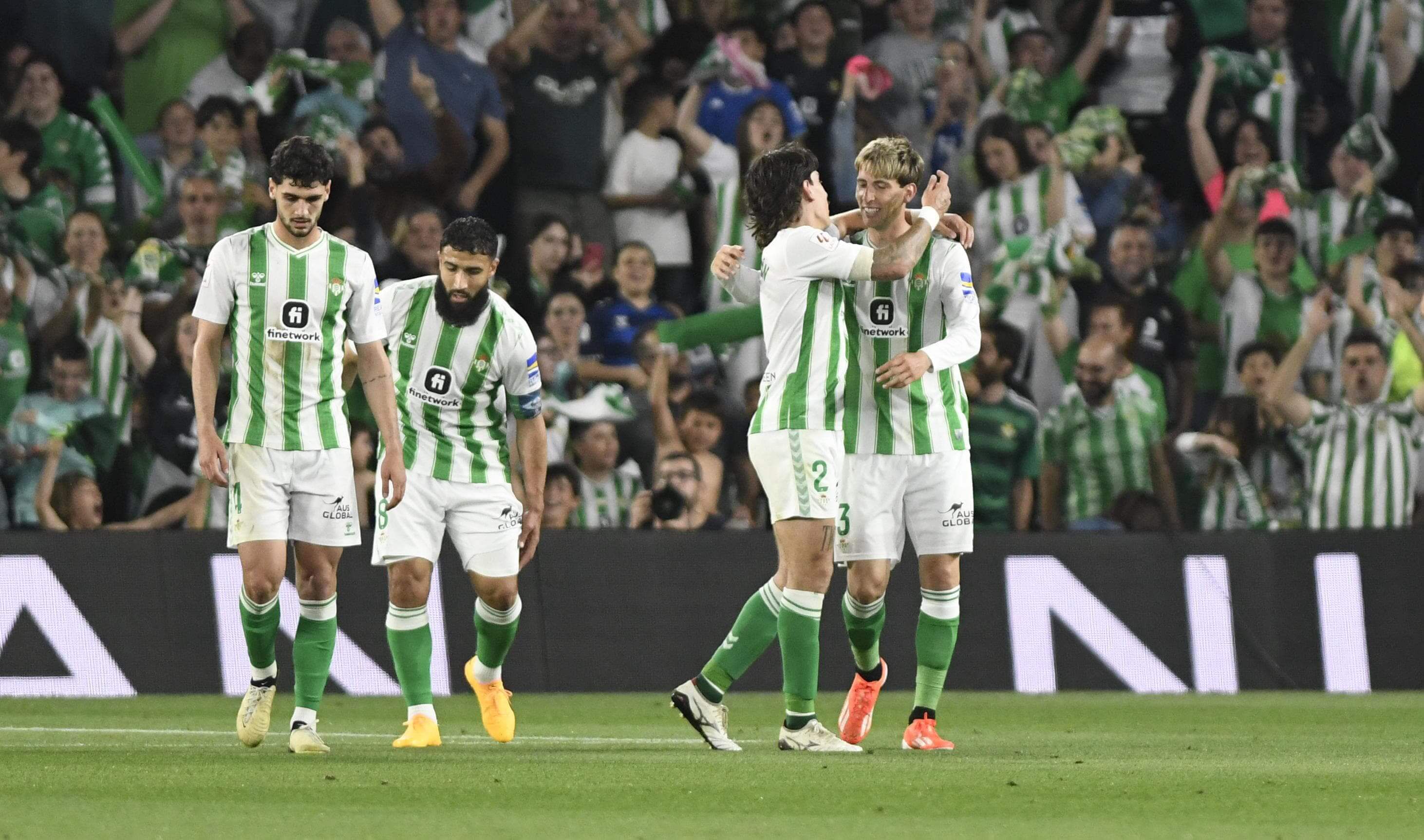  La celebración del 1-0 del Betis al Celta