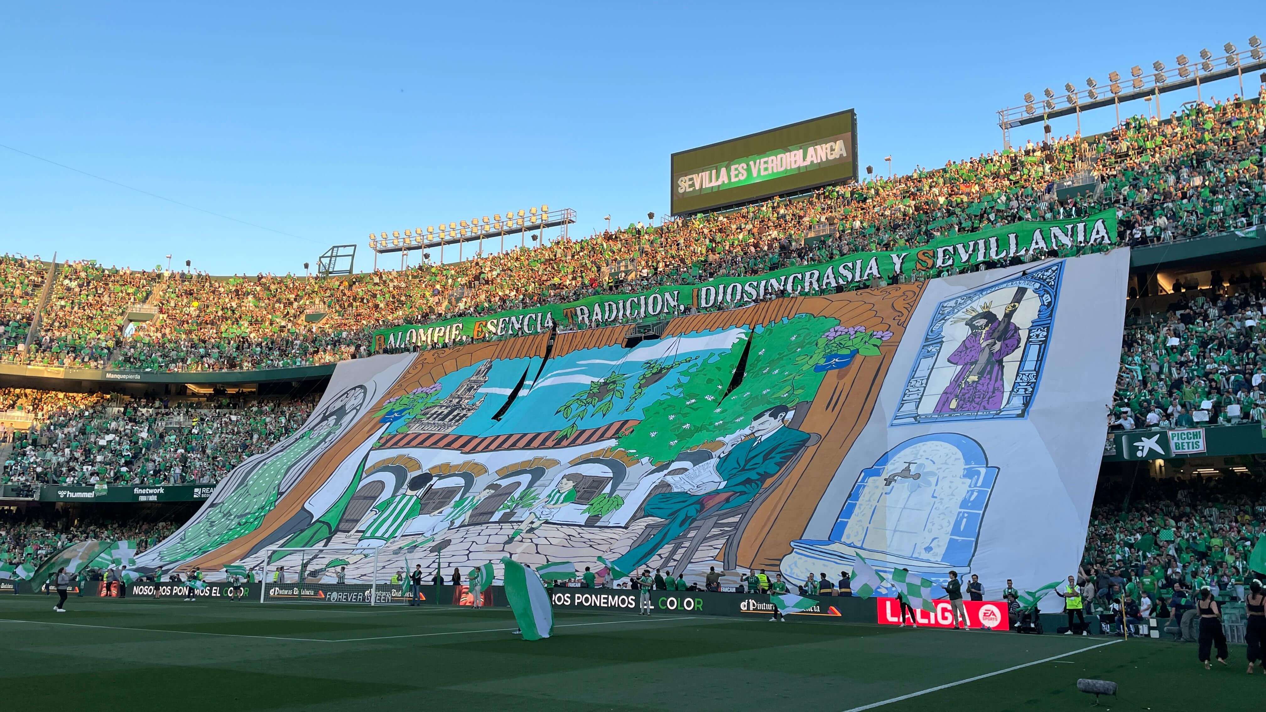 El tifo de los ultras del Betis para el último derbi