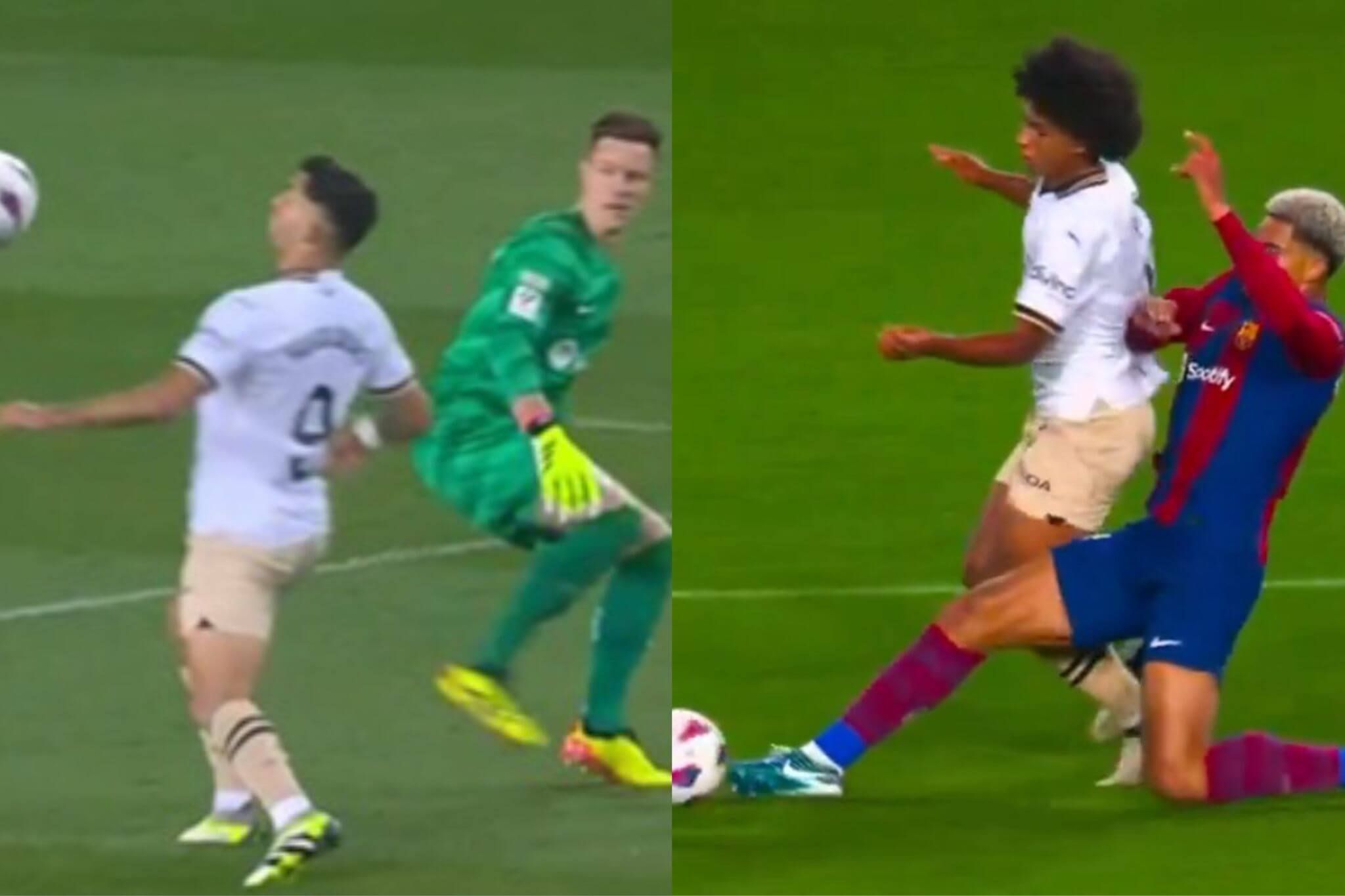Los errores de Ter Stegen y Araujo en el Barcelona-Valencia.