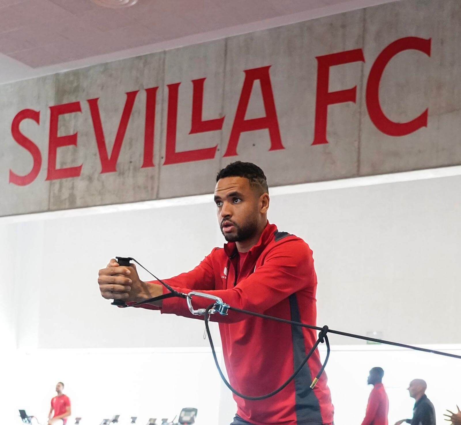  Youssef En-Nesyri en el entrenamiento de este viernes.