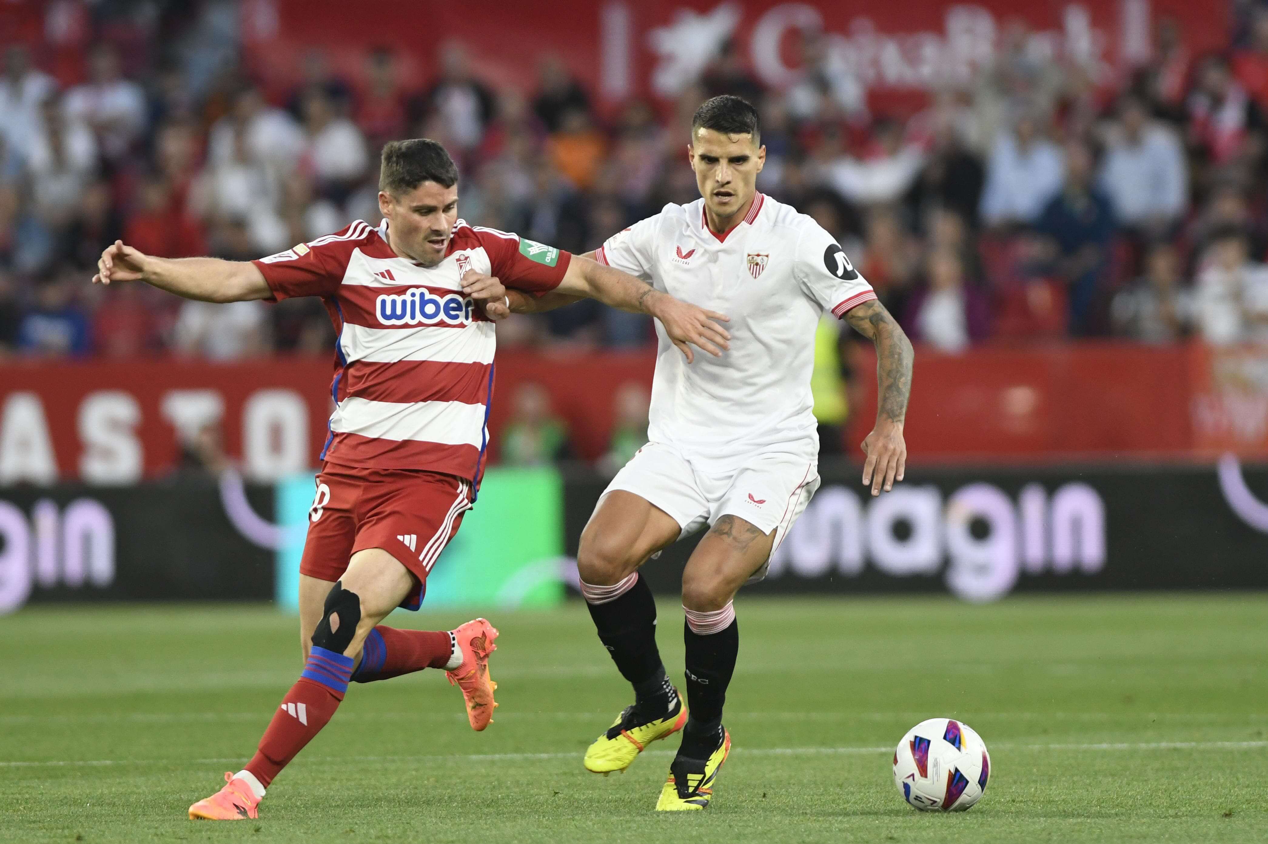 Erik Lamela en el partido ante el Granada.