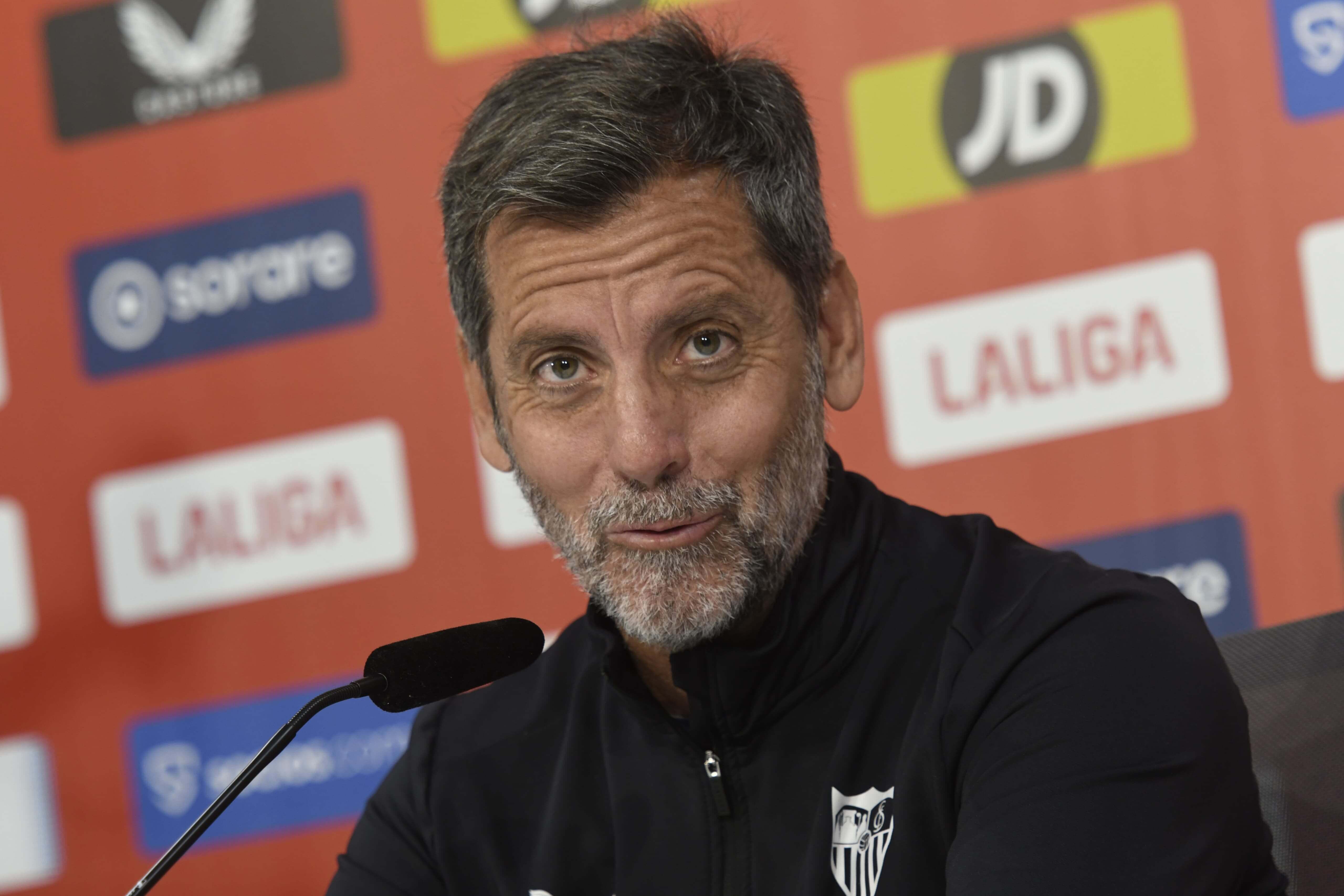 Quique Sánchez Flores, en sala de prensa.