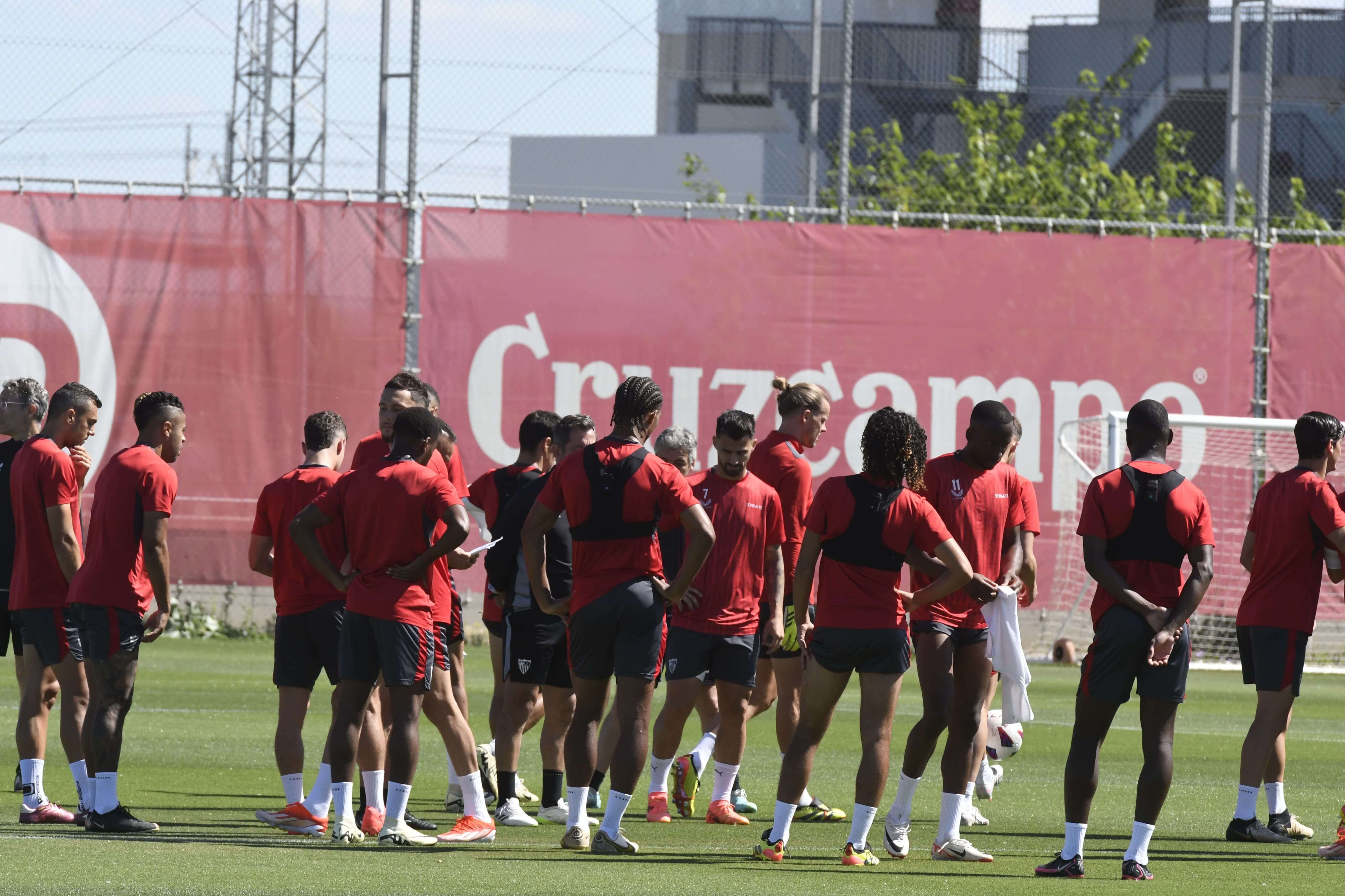  Imagen del entrenamiento del pasado sábado del Sevilla.