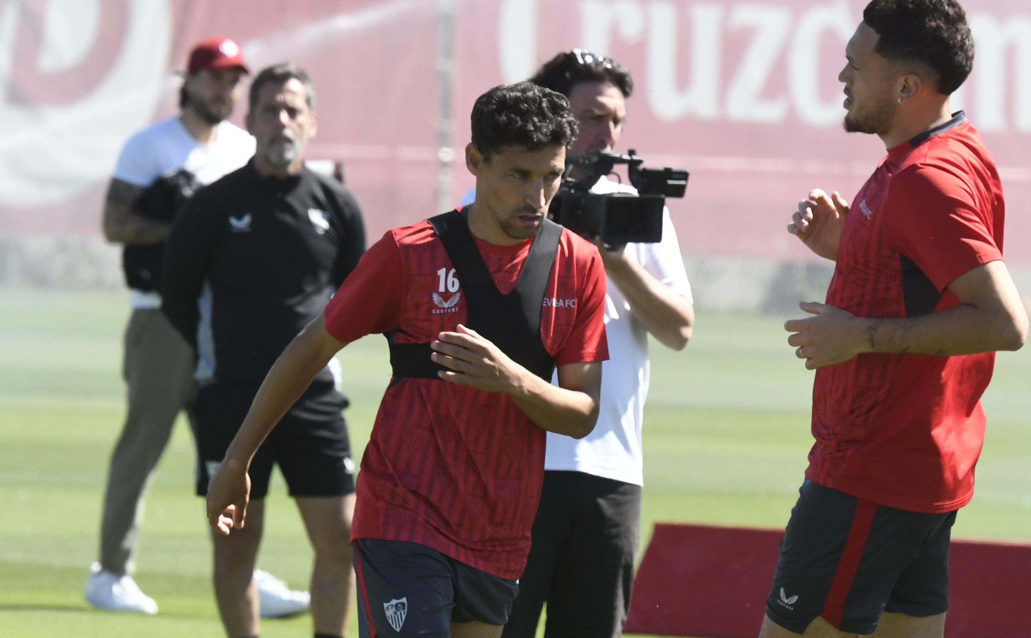  Jesús Navas en el entrenamiento del Sevilla.