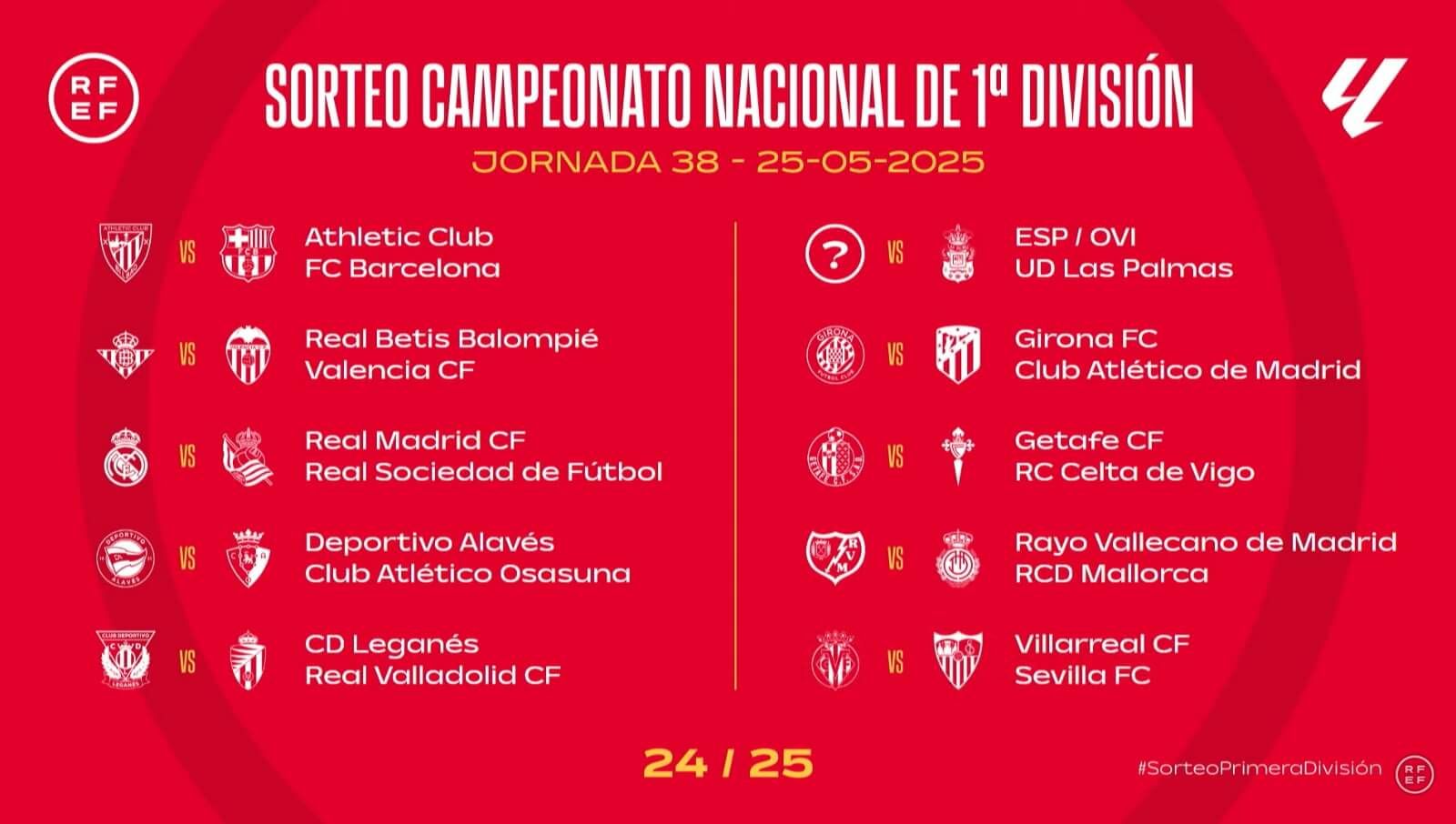 Última jornada de LaLiga 24/25.