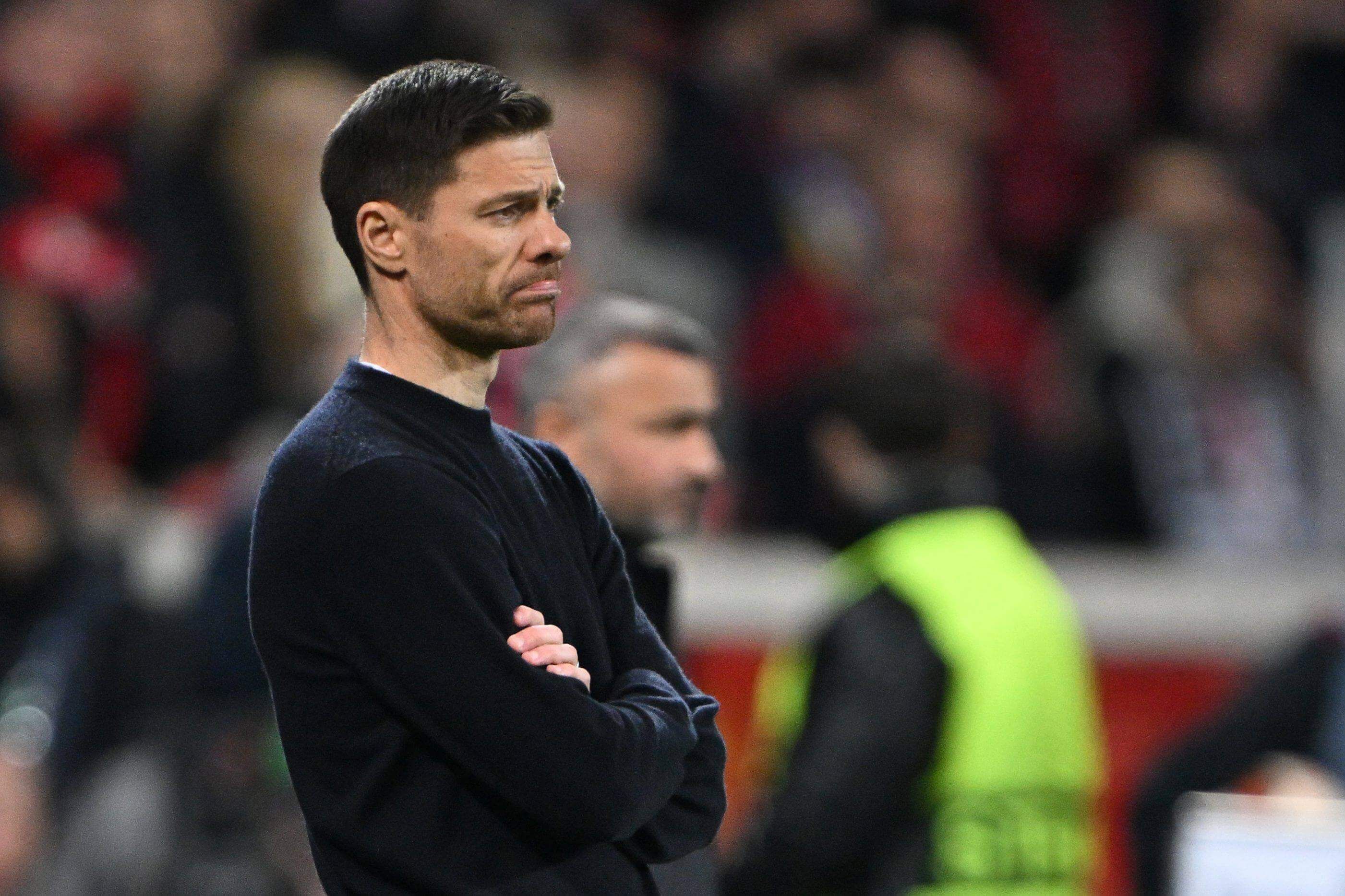 Xabi Alonso, durante el partido del Bayer Leverkusen-Qarabag.