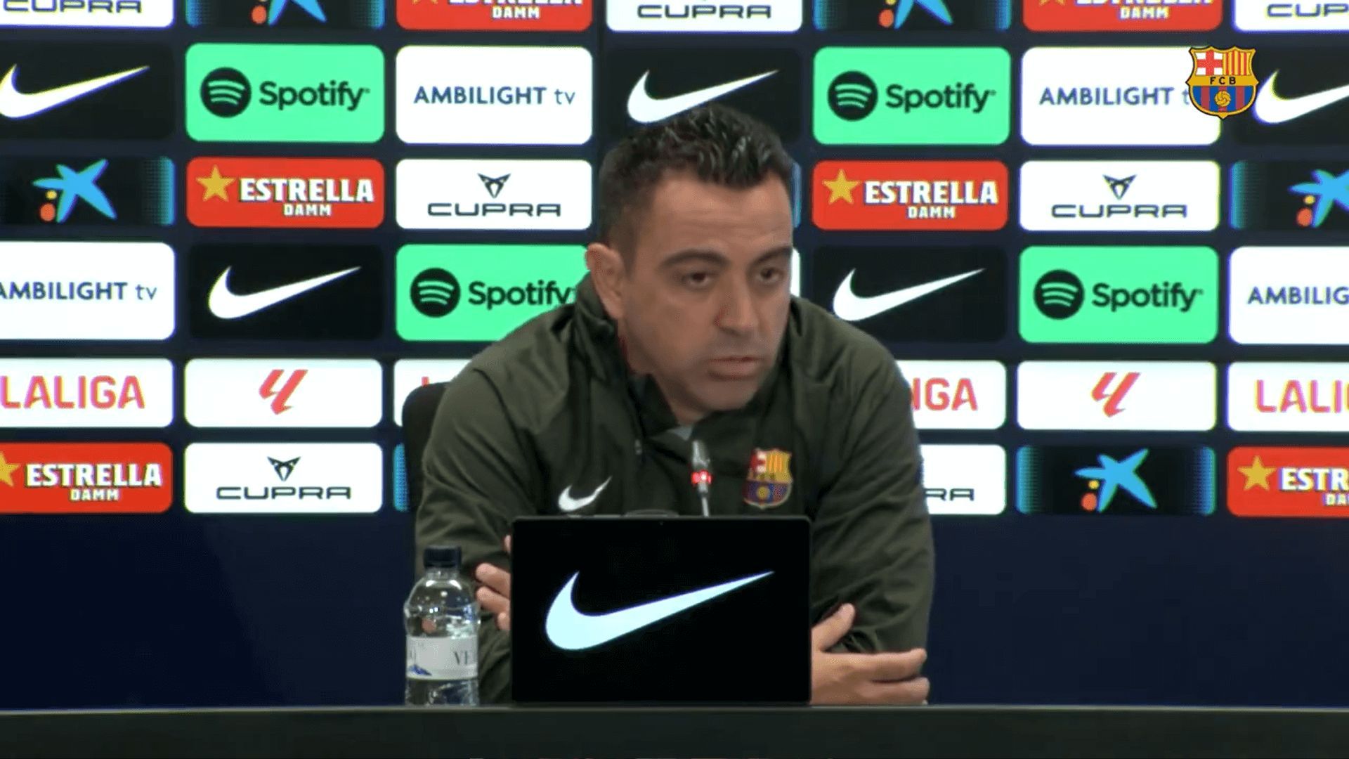  Xavi Hernández, en sala de prensa.