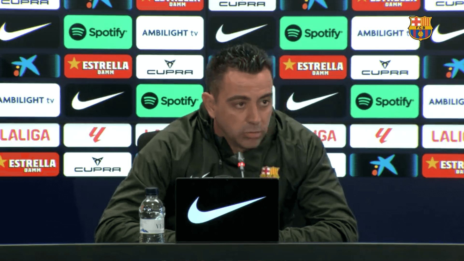  Xavi Hernández, en sala de prensa.