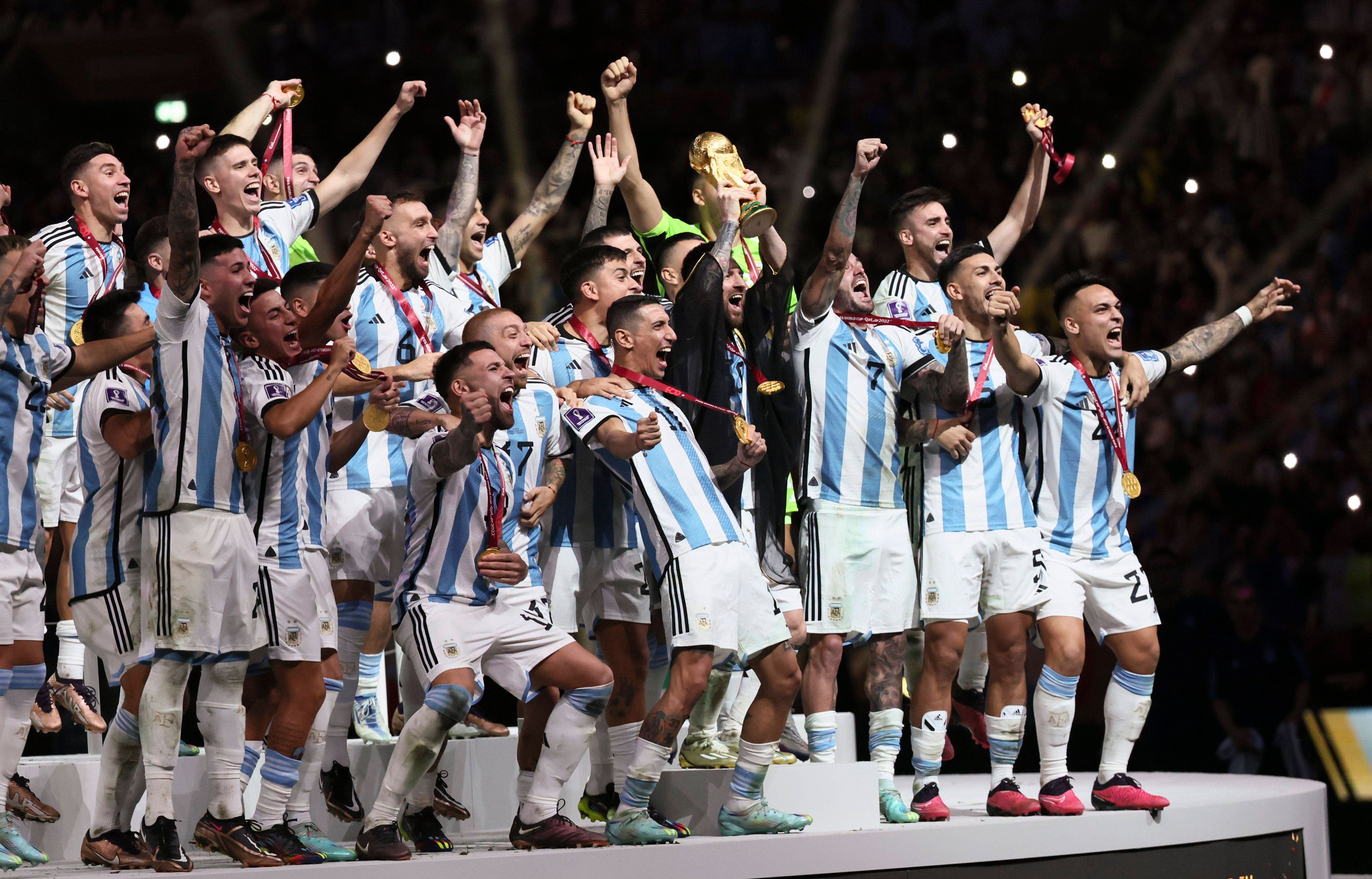  La Albiceleste festeja el Mundial ganado por Argentina.