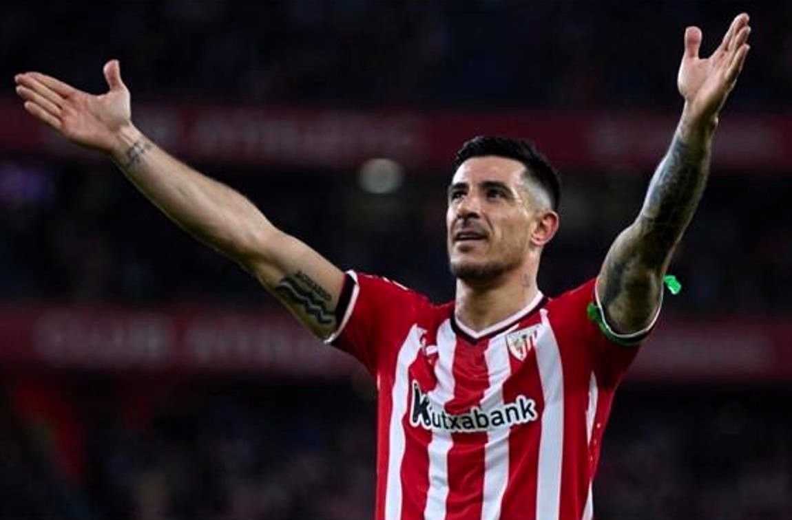  Celebración de Yuri Berchiche en San Mamés.