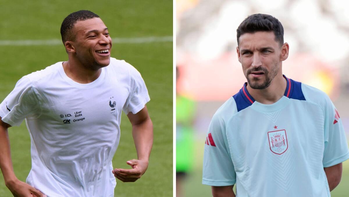  Kilyan Mbappé y Jesús Navas.