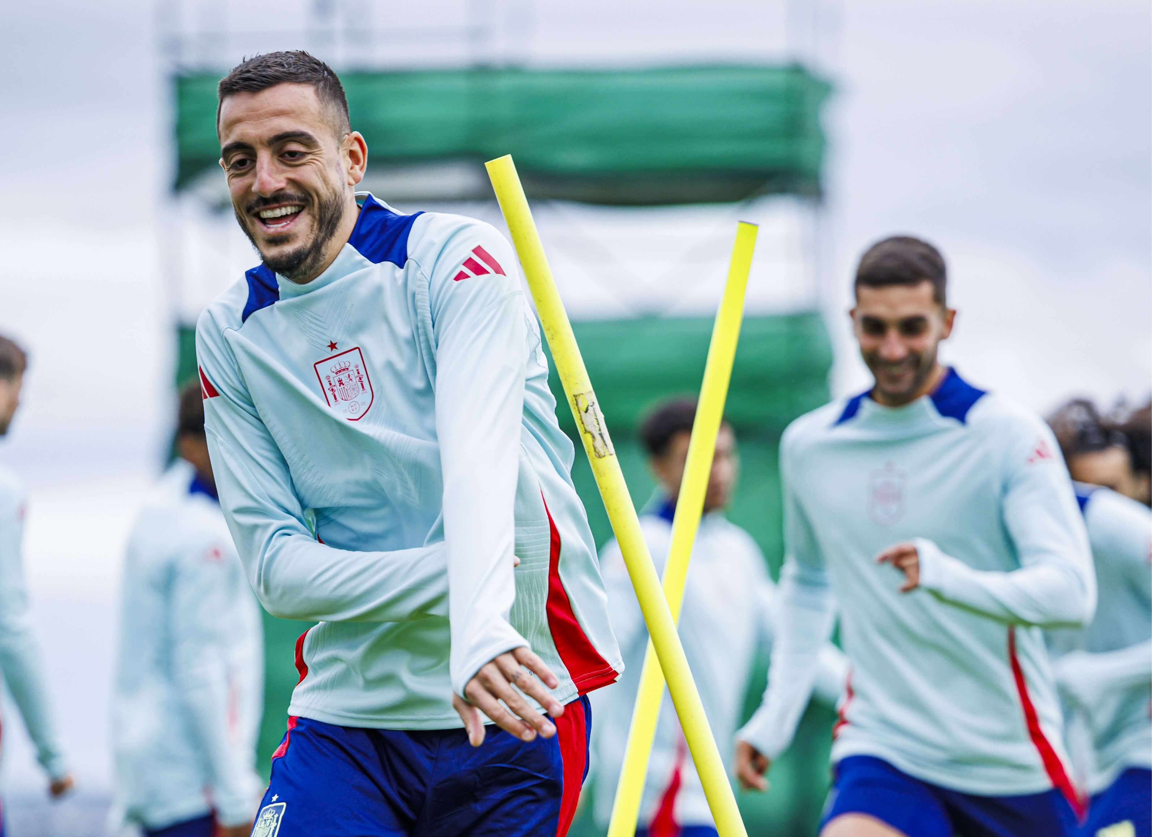 Joselu Mato, en un entrenamiento de España (Foto: EFE).