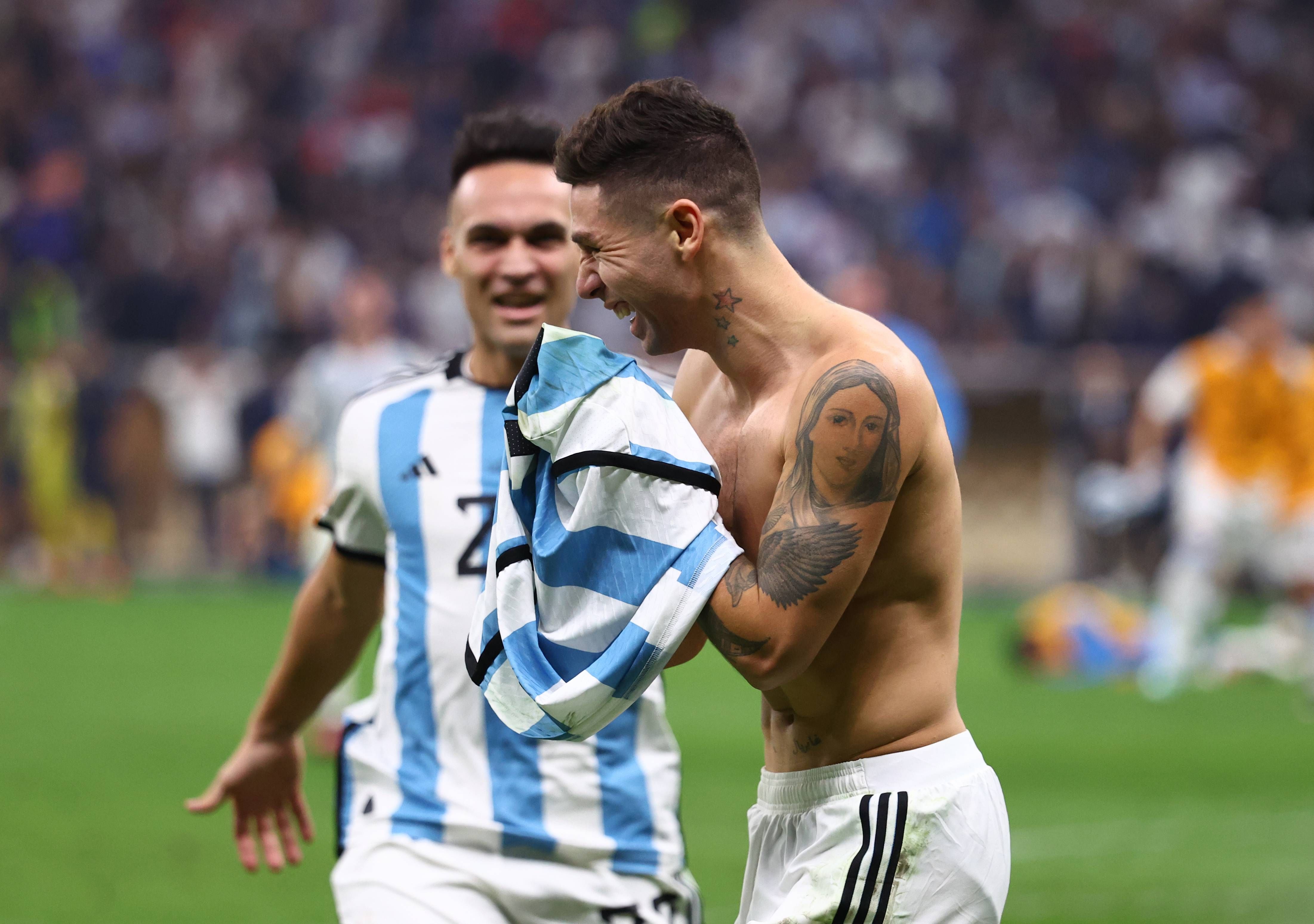 Montiel celebra el gol que le dio el Mundial a Argentina.