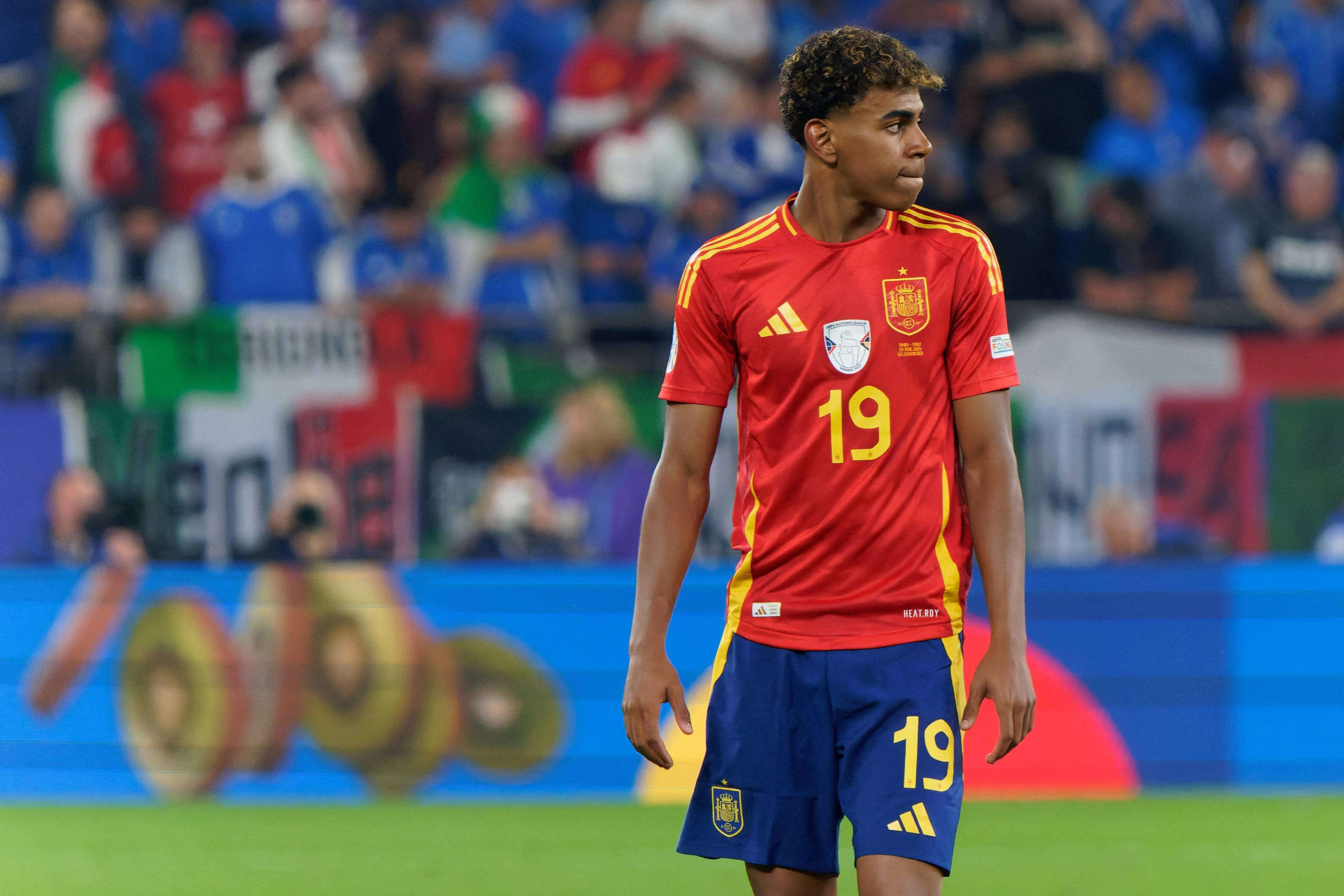  Lamine Yamal, en el España - Italia en la Eurocopa 2024