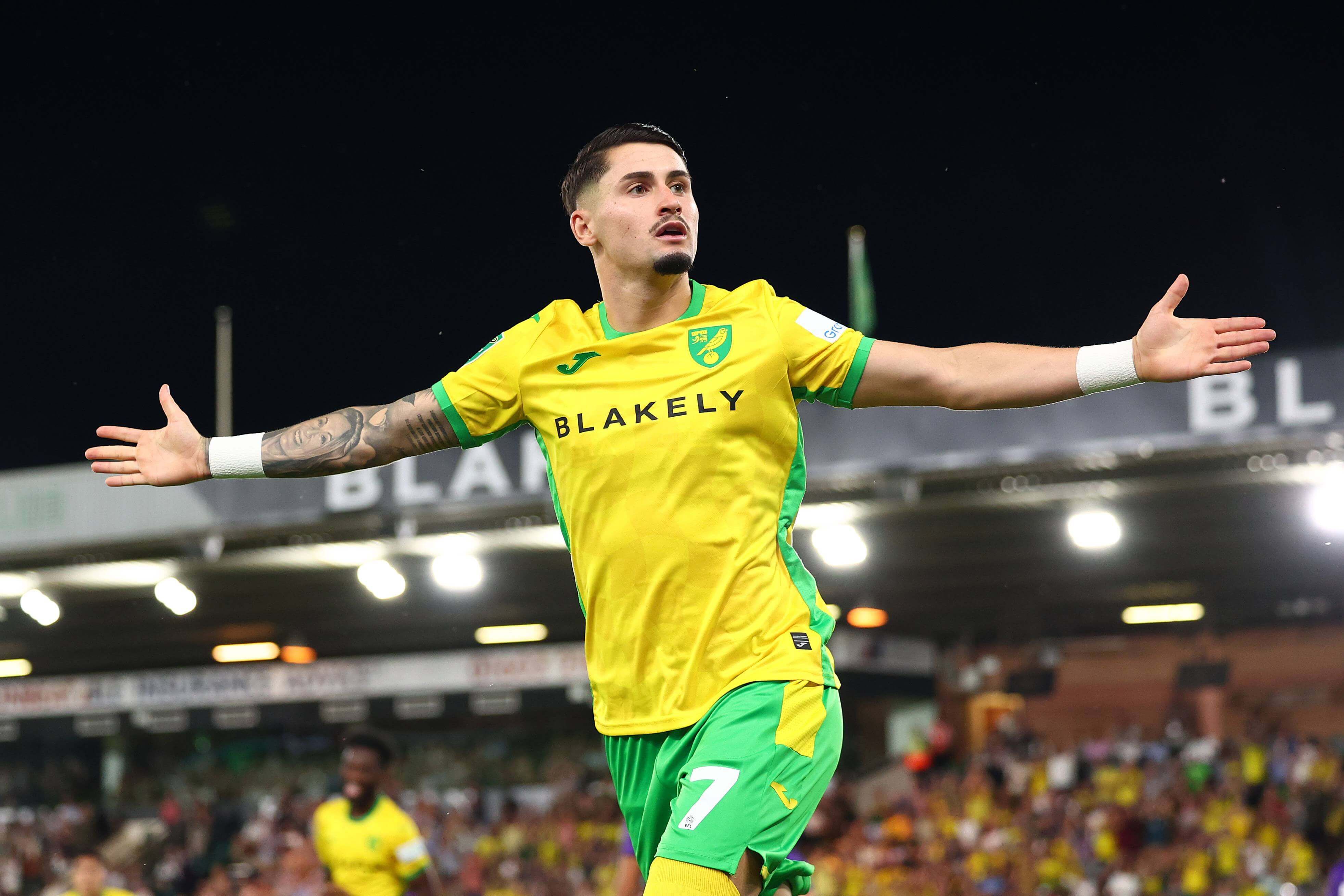 Borja Sainz, con el Norwich City.