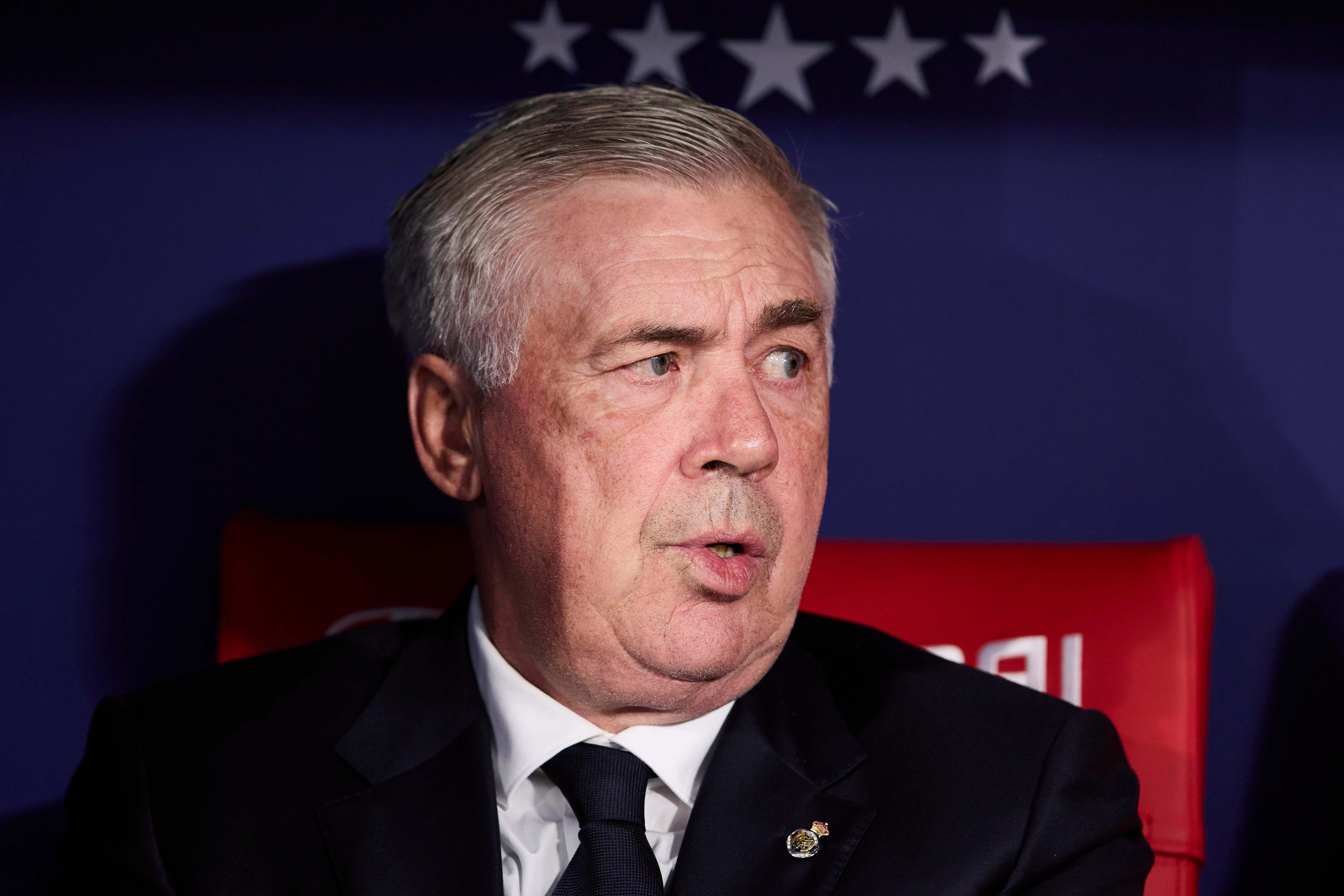 Carlo Ancelotti, en un partido del Real Madrid.
