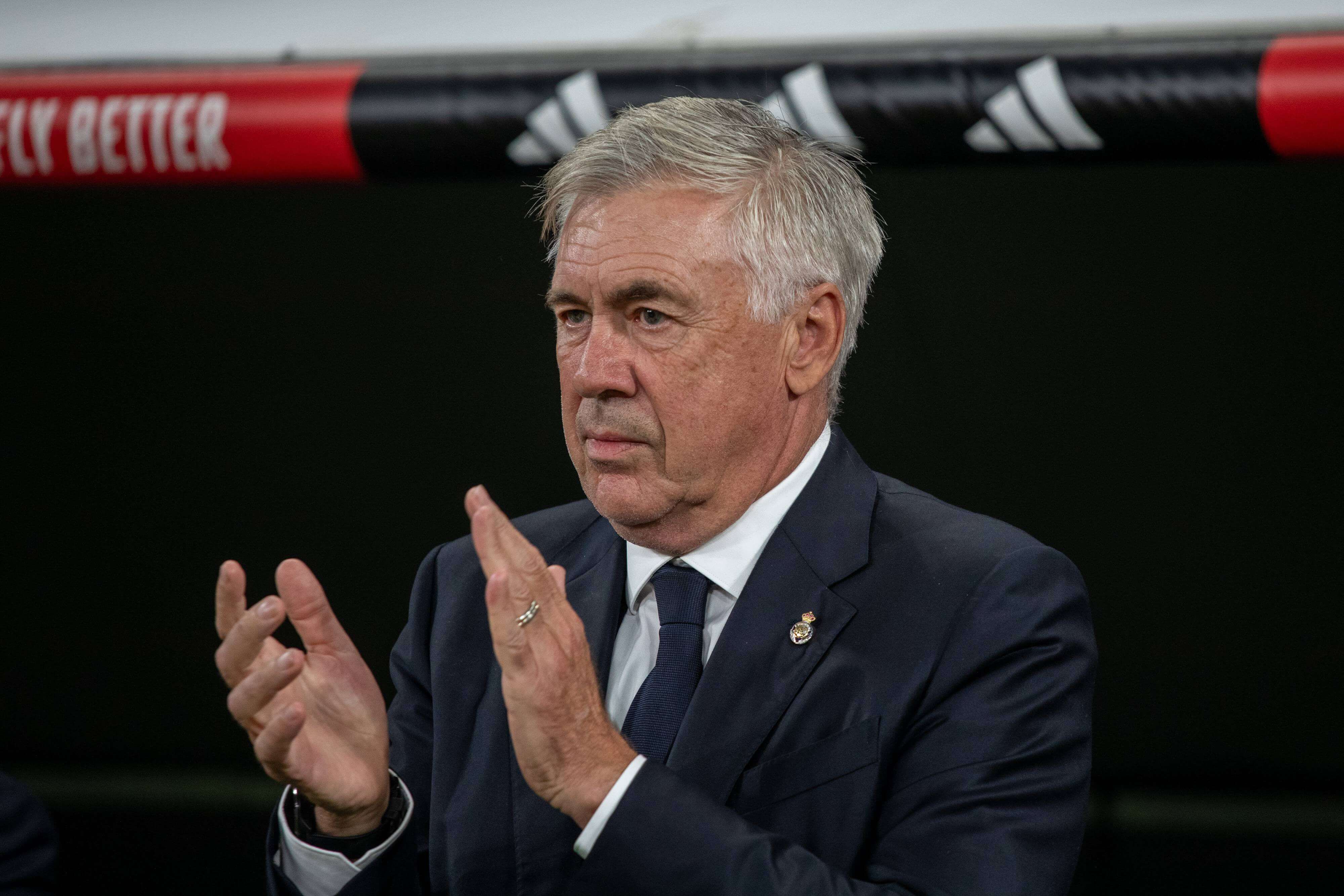 Carlo Ancelotti, en un partido del Real Madrid.