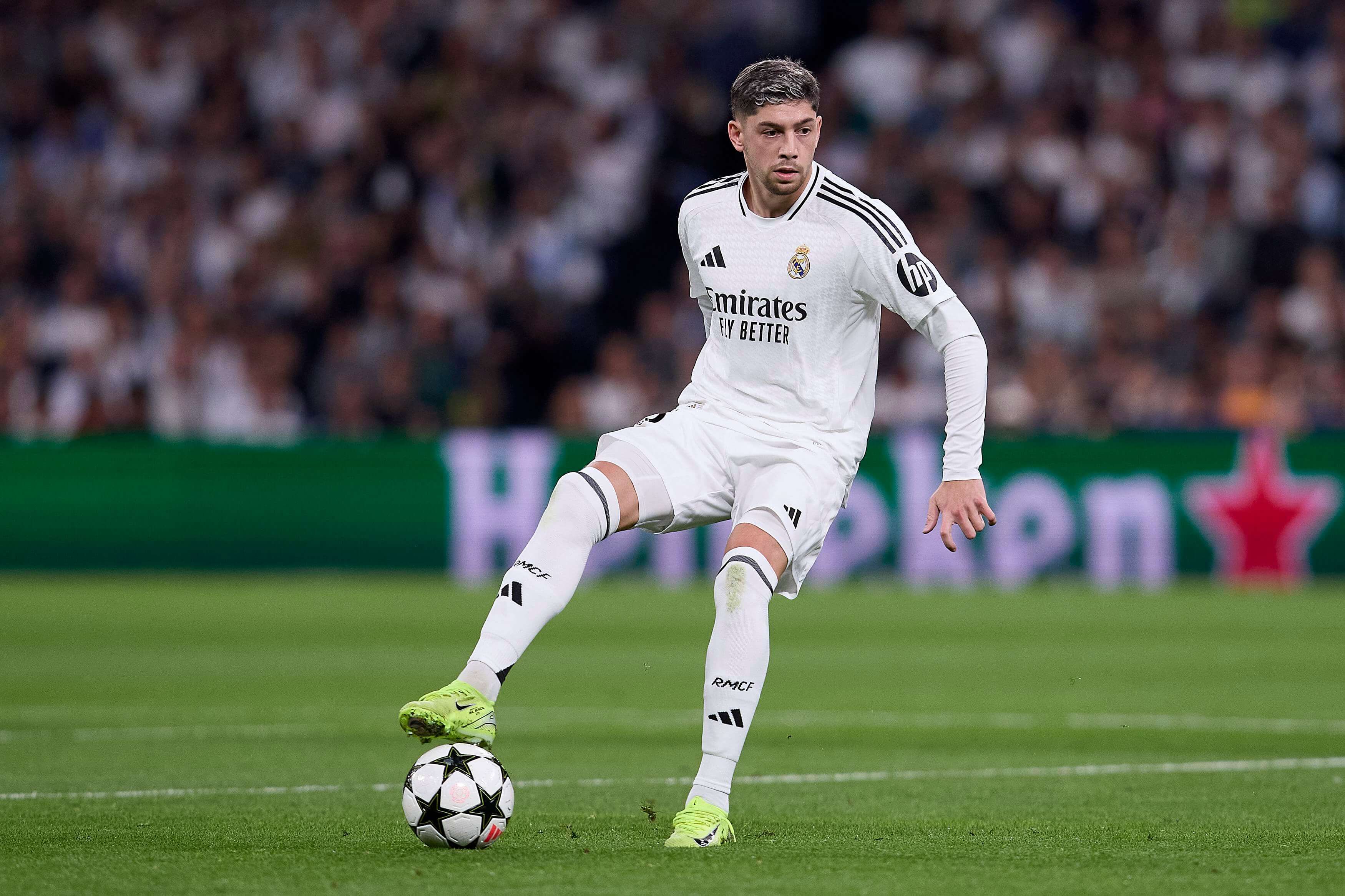 Fede Valverde, en un partido de Champions contra el Real Madrid.