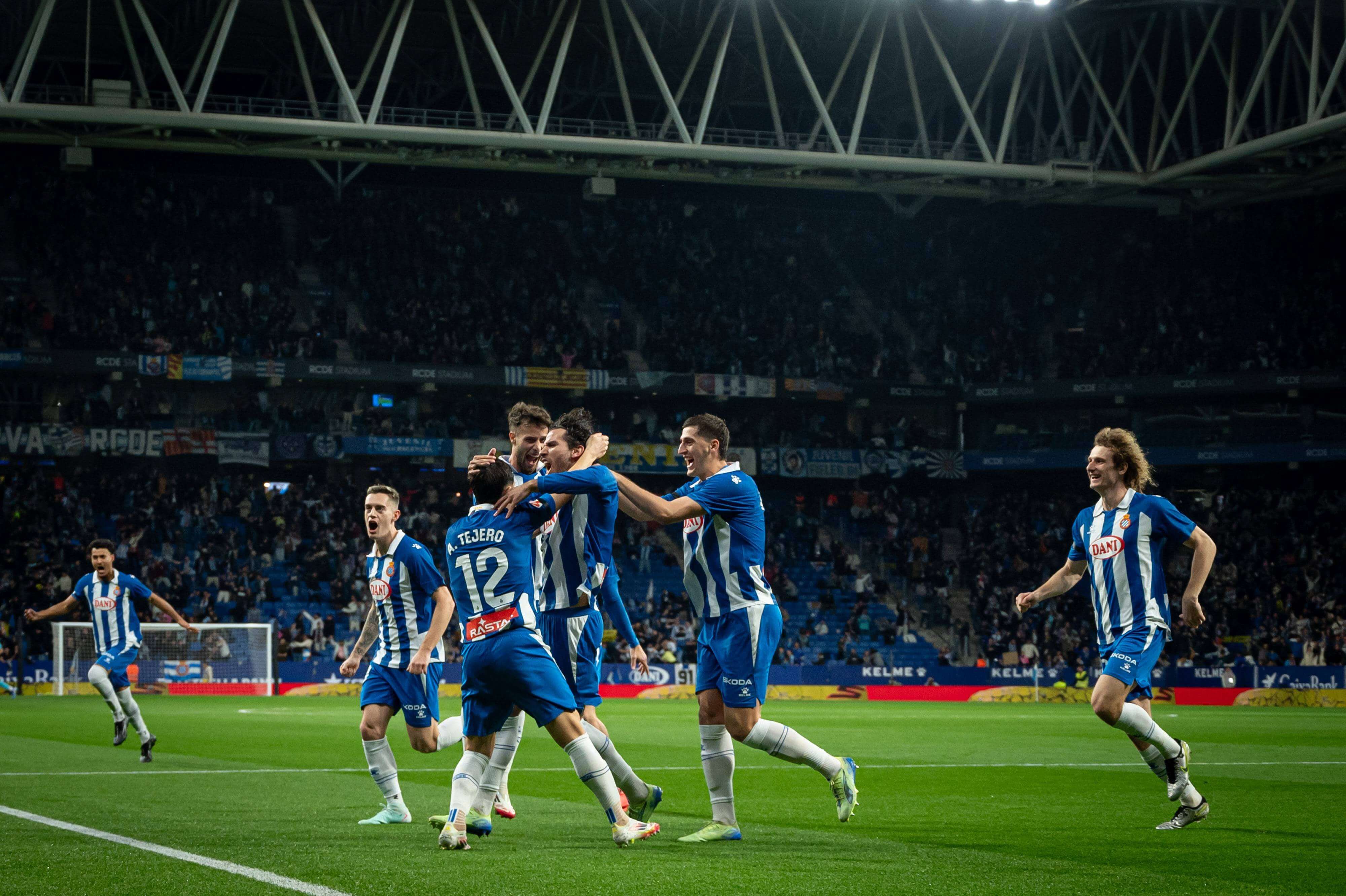  El Espanyol celebrando un gol en casa.