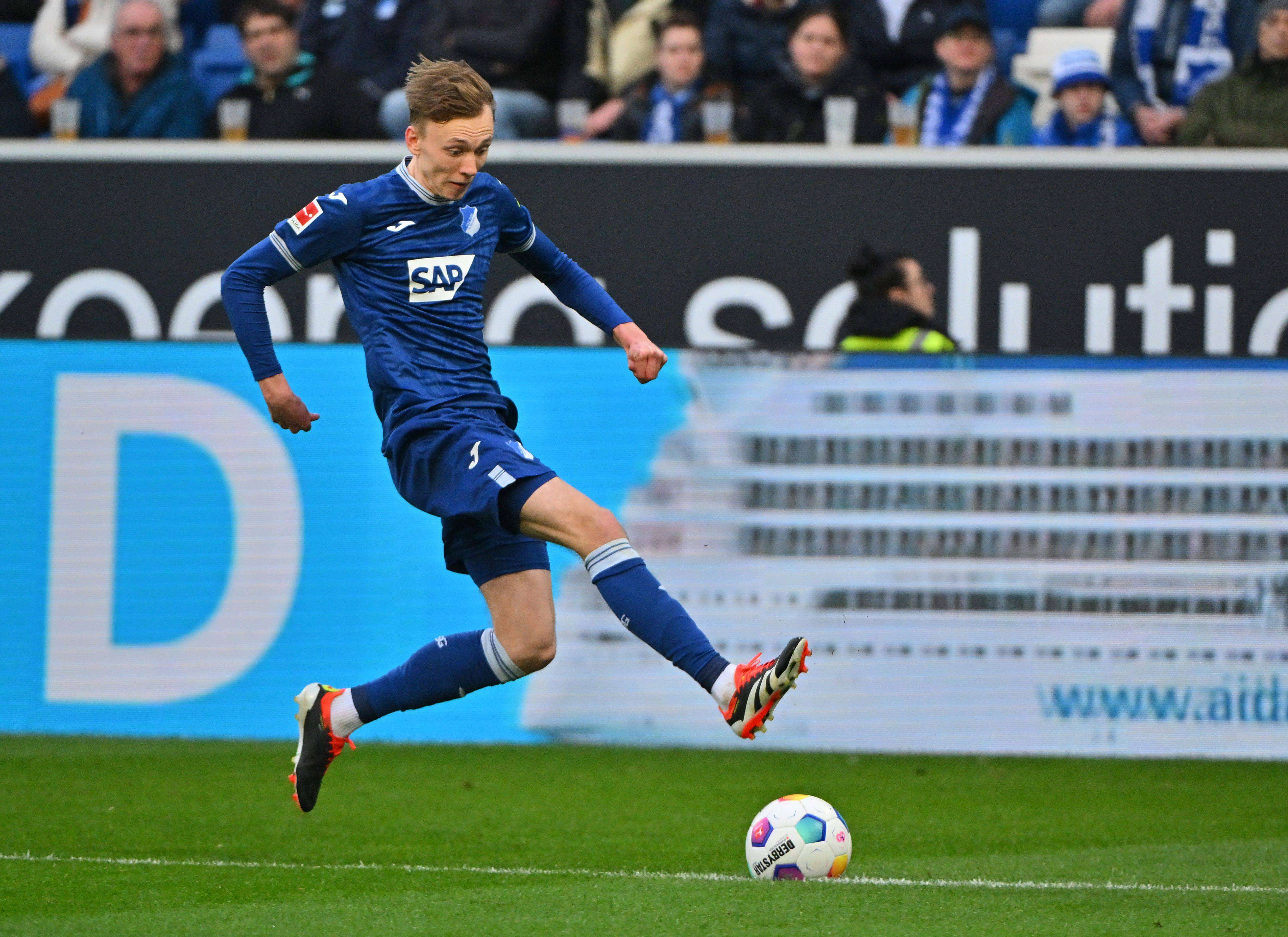  Maximilian Beier, en un partido con el Hoffenheim.
