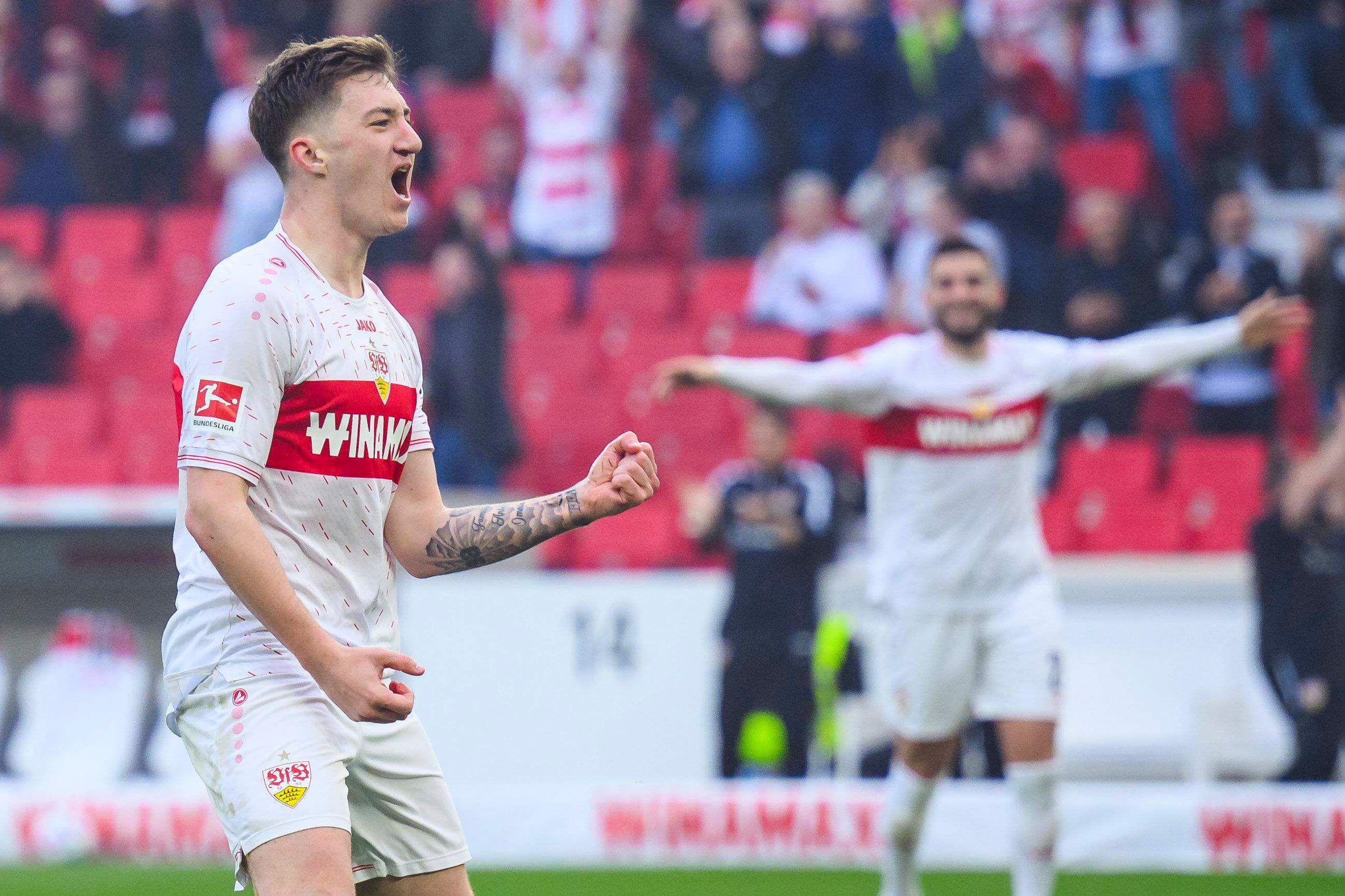 Angelo Stiller celebrando un gol con el Stuttgart (Foto: Cordon Press).