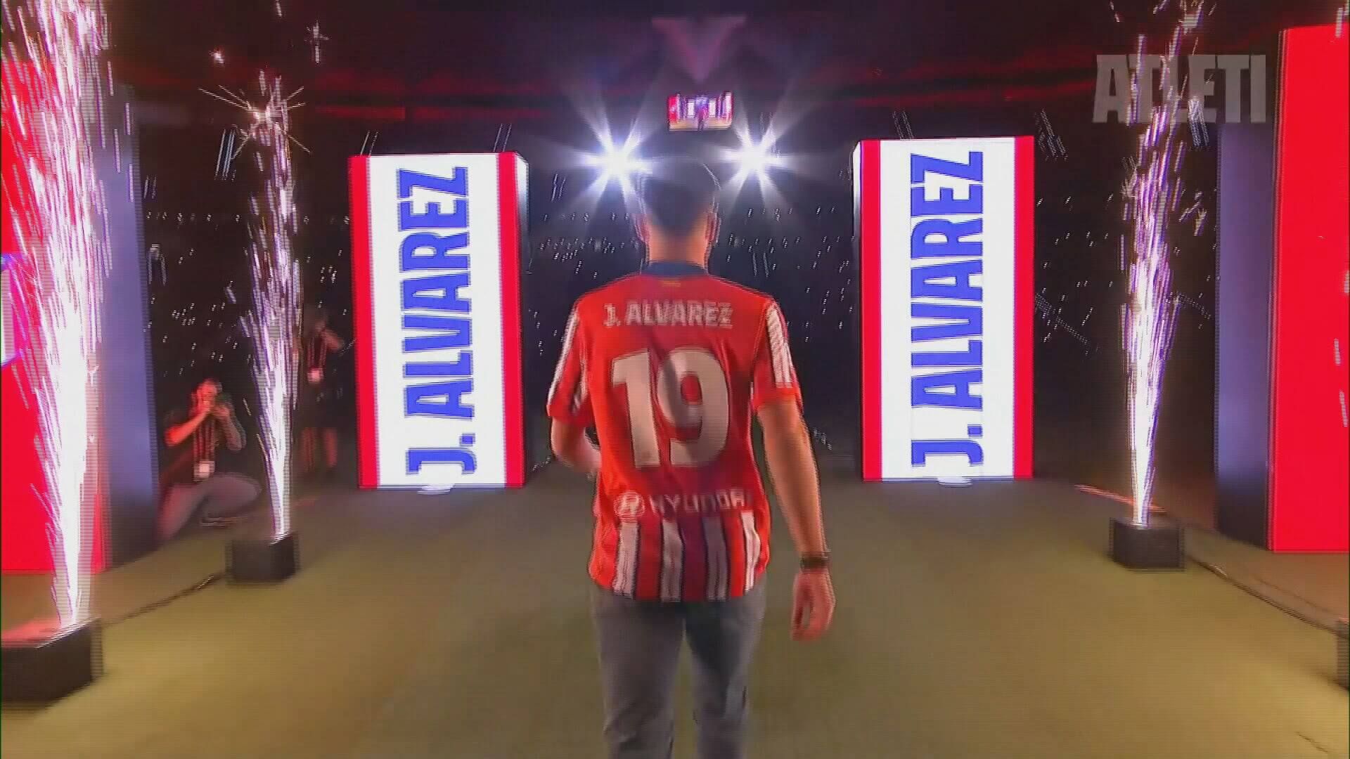 Julián Álvarez, en la 'Noche de Bienvenida' del Atlético de Madrid.