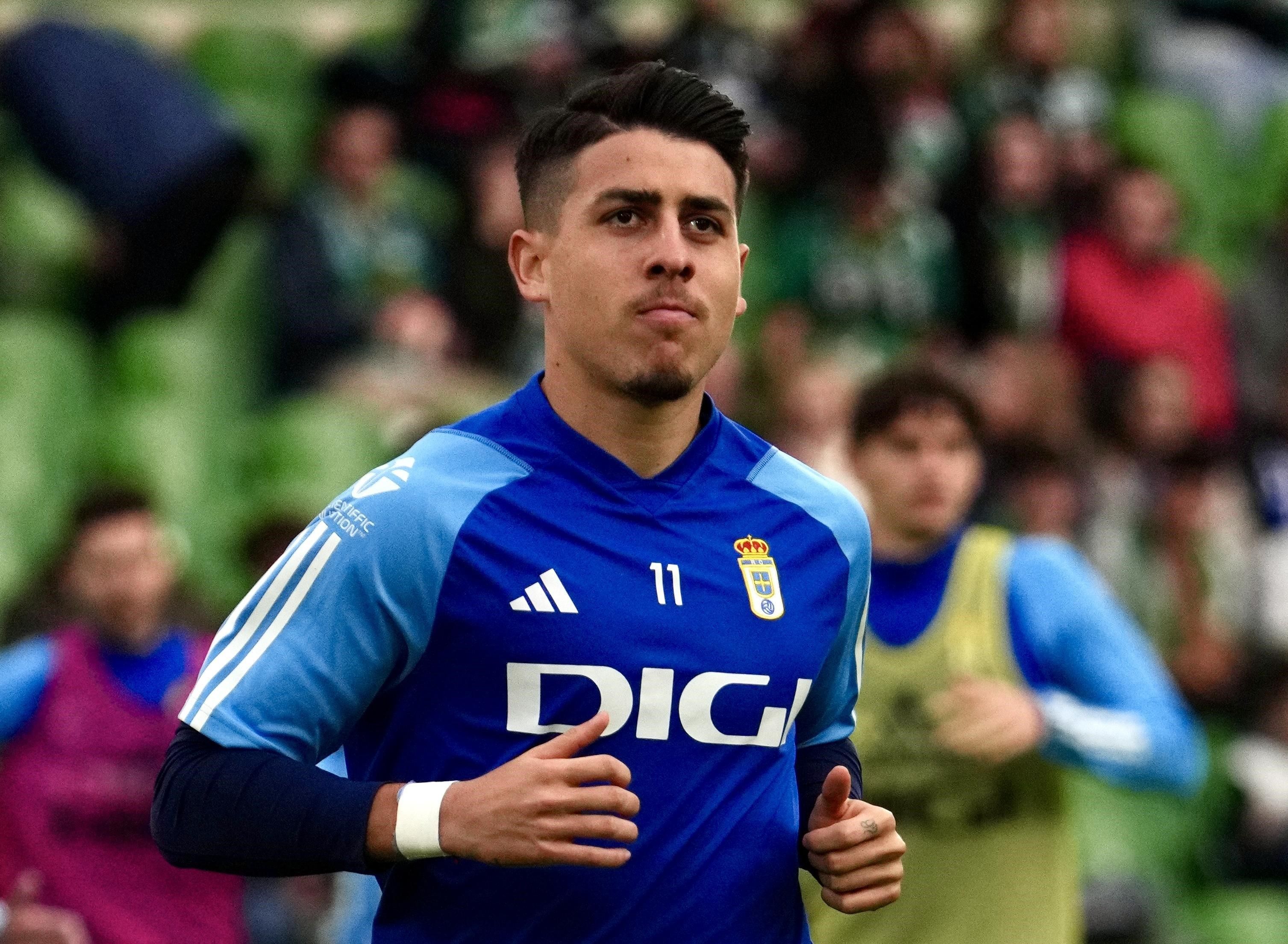 Santi Colombatto, con el Real Oviedo.