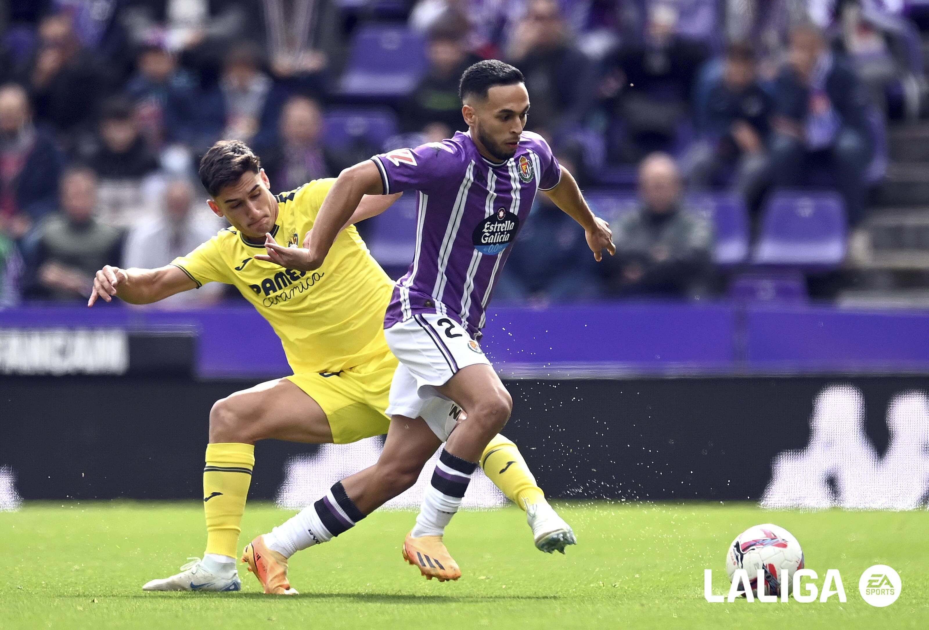 Anuar Tuhami, en el Real Valladolid - Villarreal.
