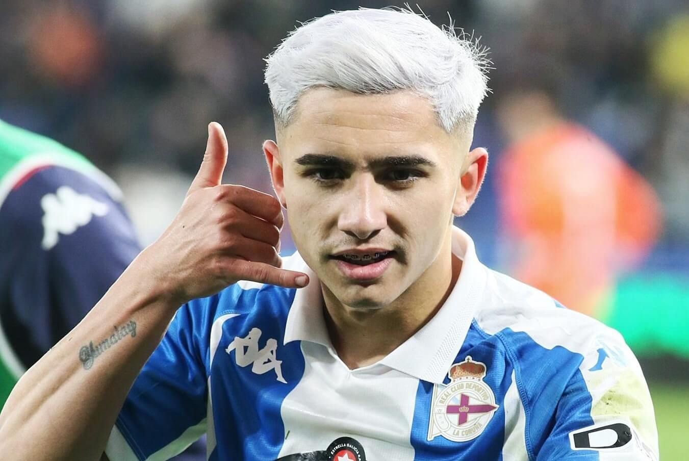  Yeremay Hernández celebra un gol con el Deportivo de La Coruña.