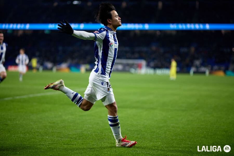  Take Kubo marcó el gol de la victoria de la Real Sociedad ante ante el Villarreal..