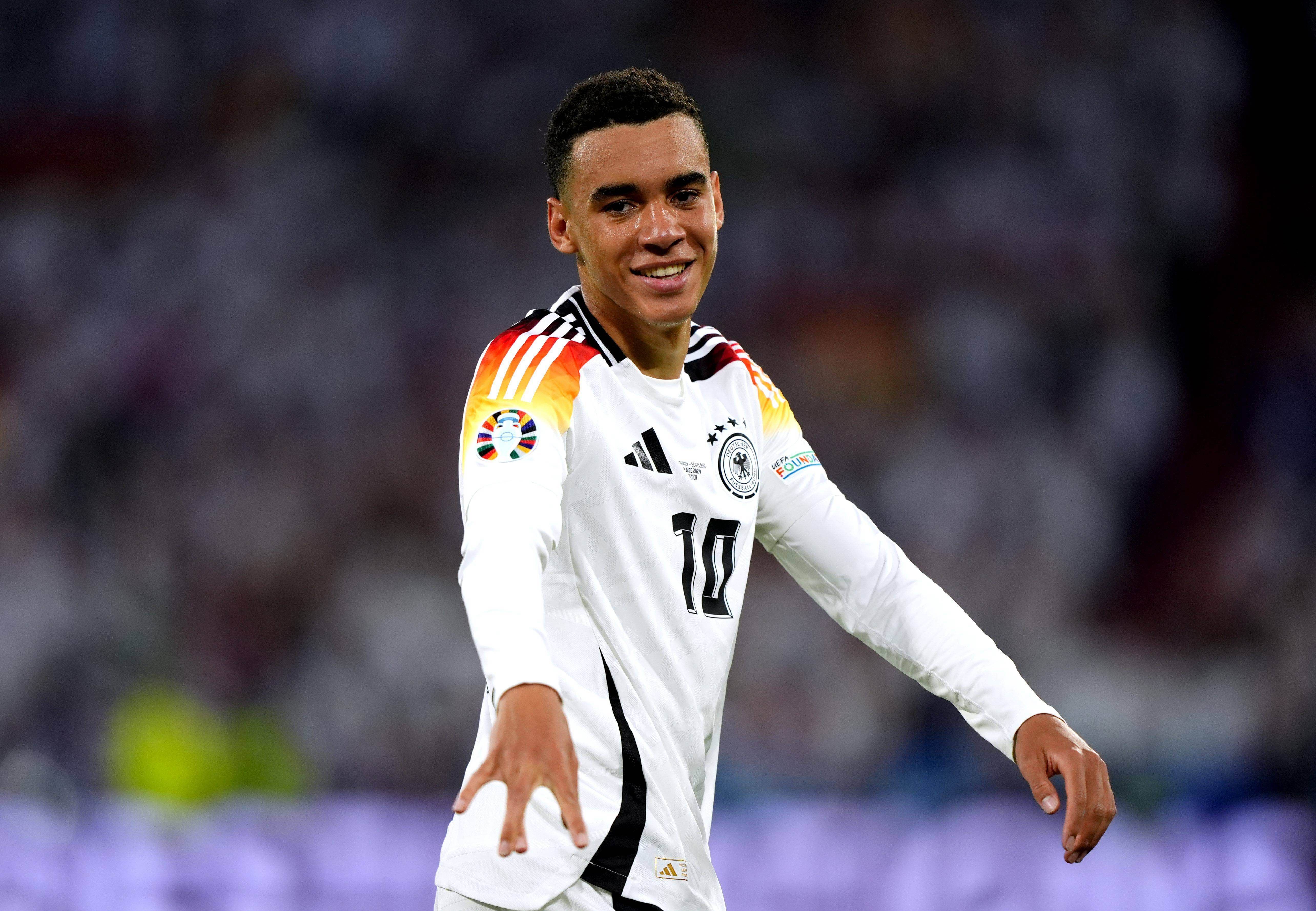  Jamal Musiala celebra su gol contra Escocia en la Eurocopa (Cordon Press)