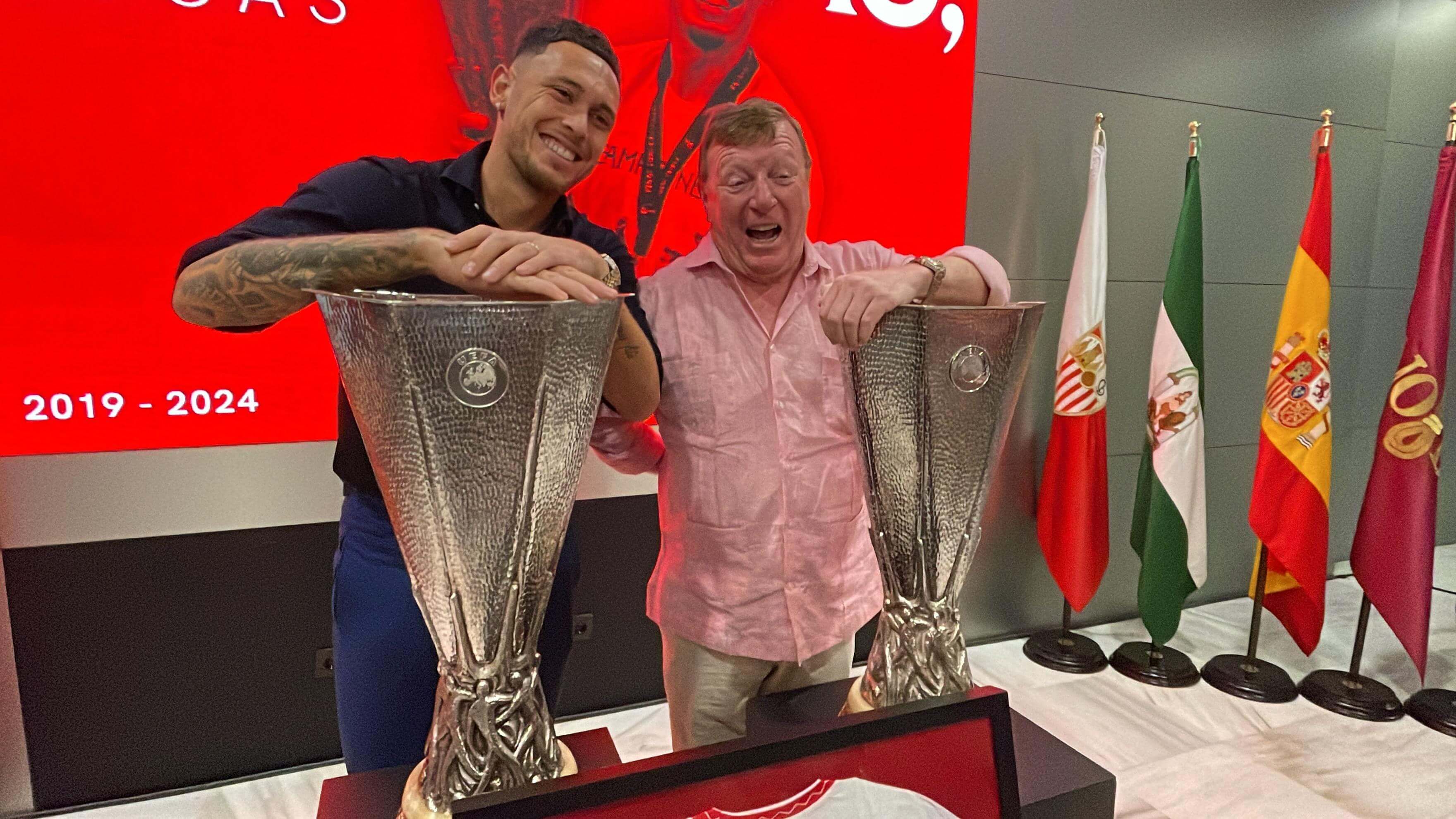  Lucas Ocampos con César Cadaval de Los Morancos (foto: Kiko Hurtado).