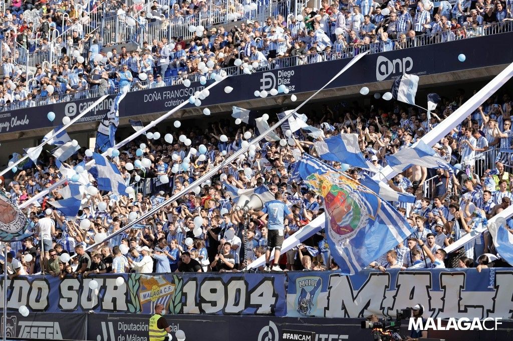  La Grada de Animación del Málaga, en La Rosaleda.