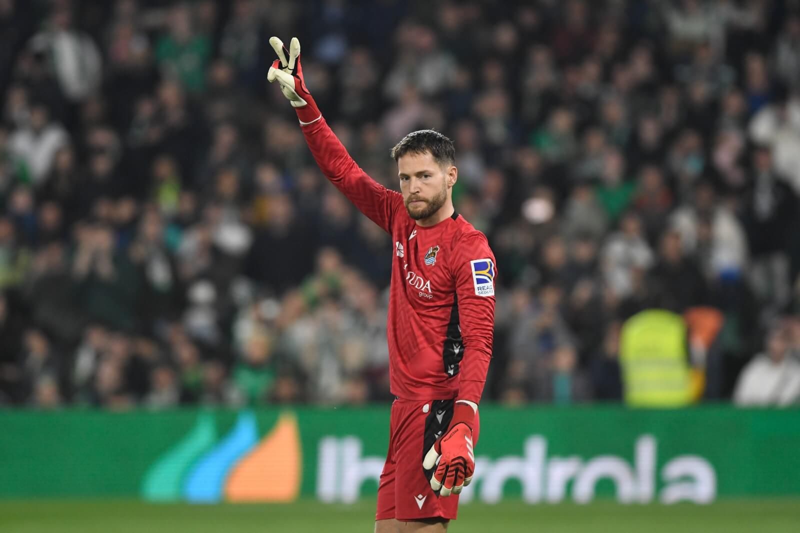 Álex Remiro, portero de la Real Sociedad, en Sevilla.