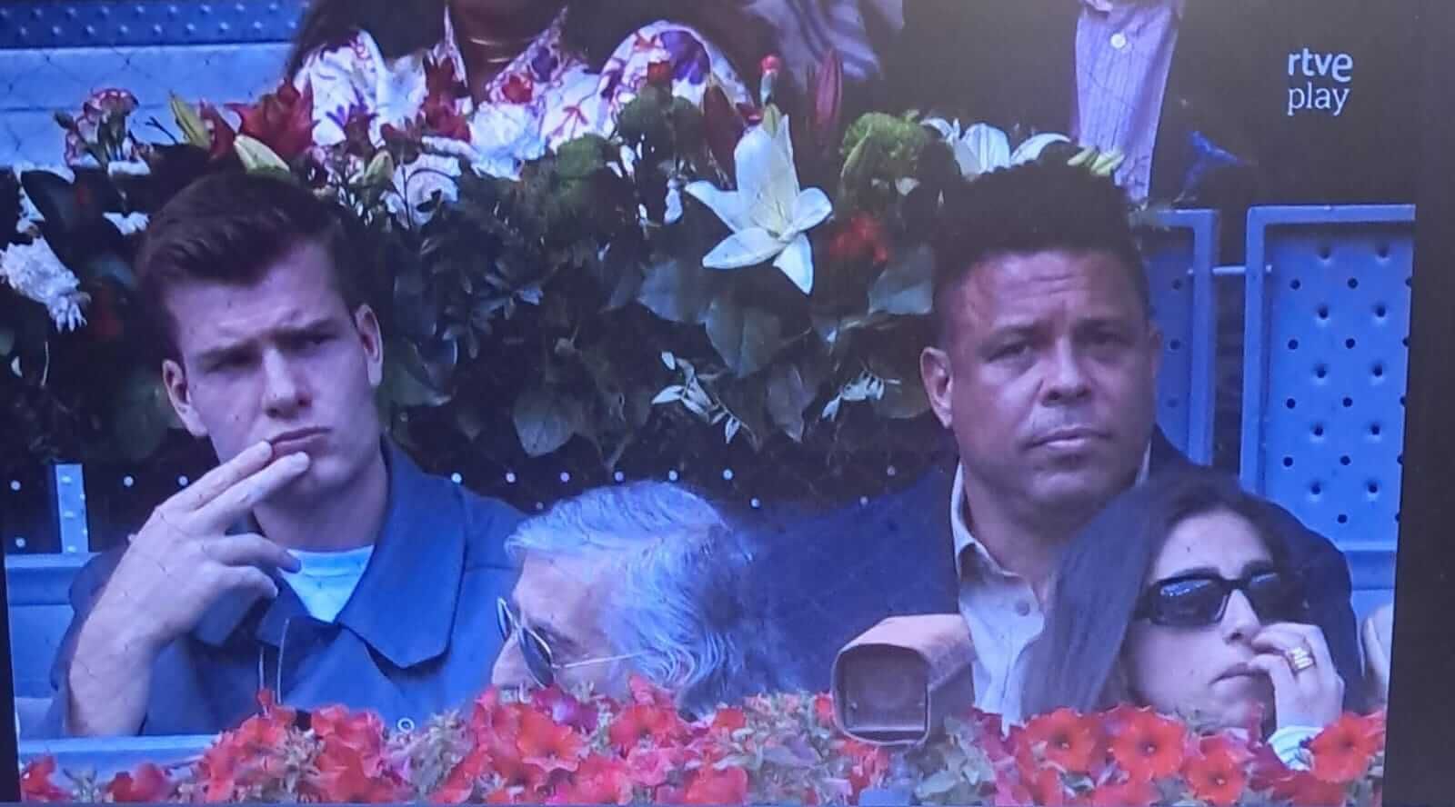 Alexander Sorloth y Ronaldo Nazário, en el Mutua Madrid Open.