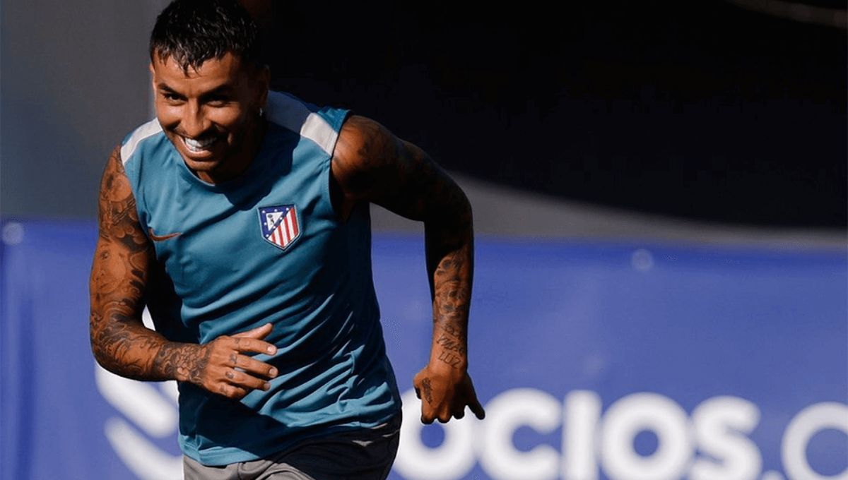 Ángel Correa, en una sesión del Atlético.