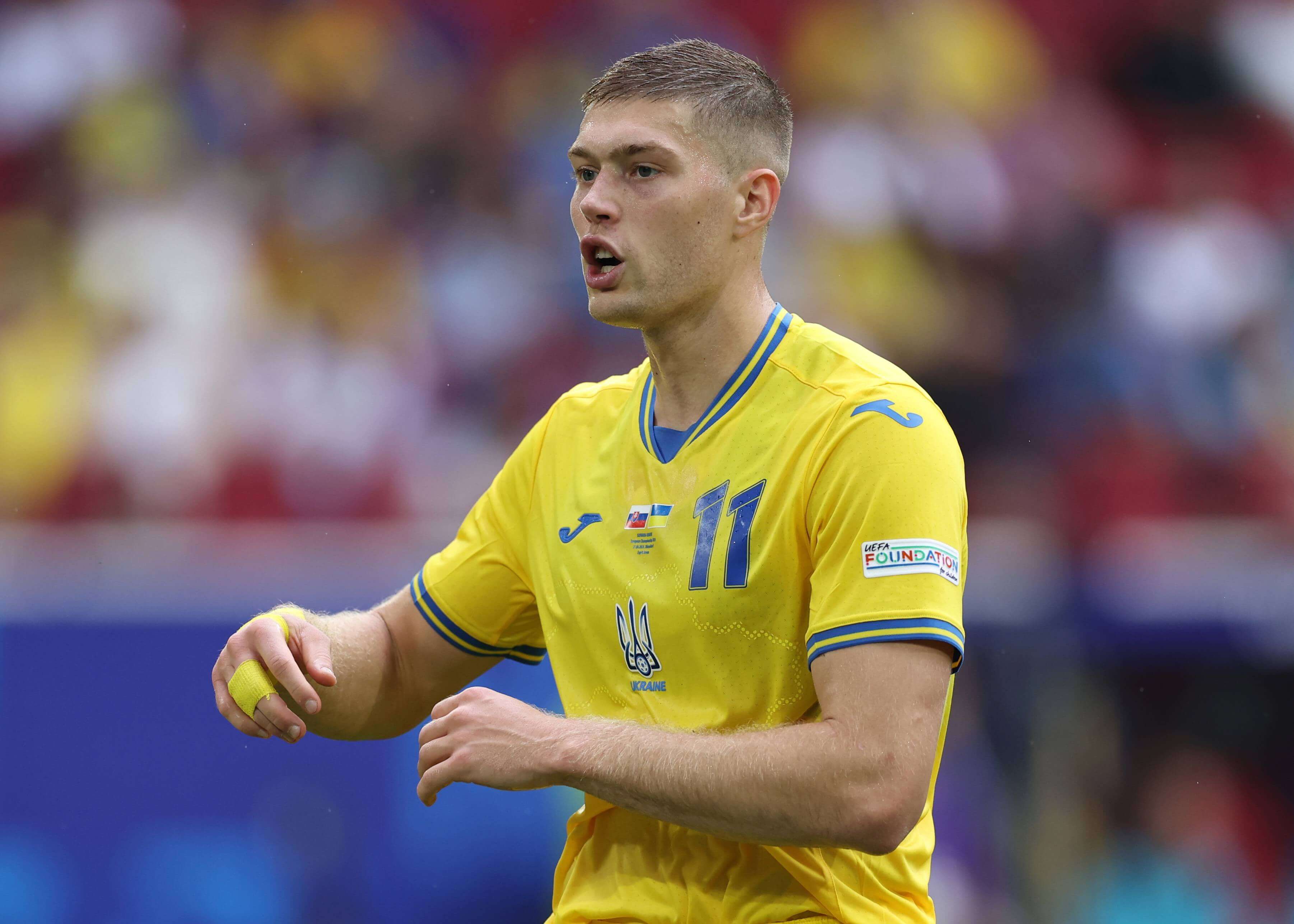  Artem Dovbyk, con Ucrania en la Eurocopa.