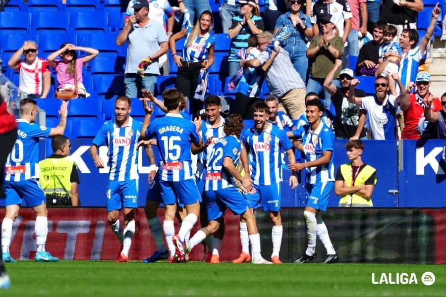  Los jugadores del Espanyol celebran uno de los goles ante el Mallorca (FOTO: LALIGA).