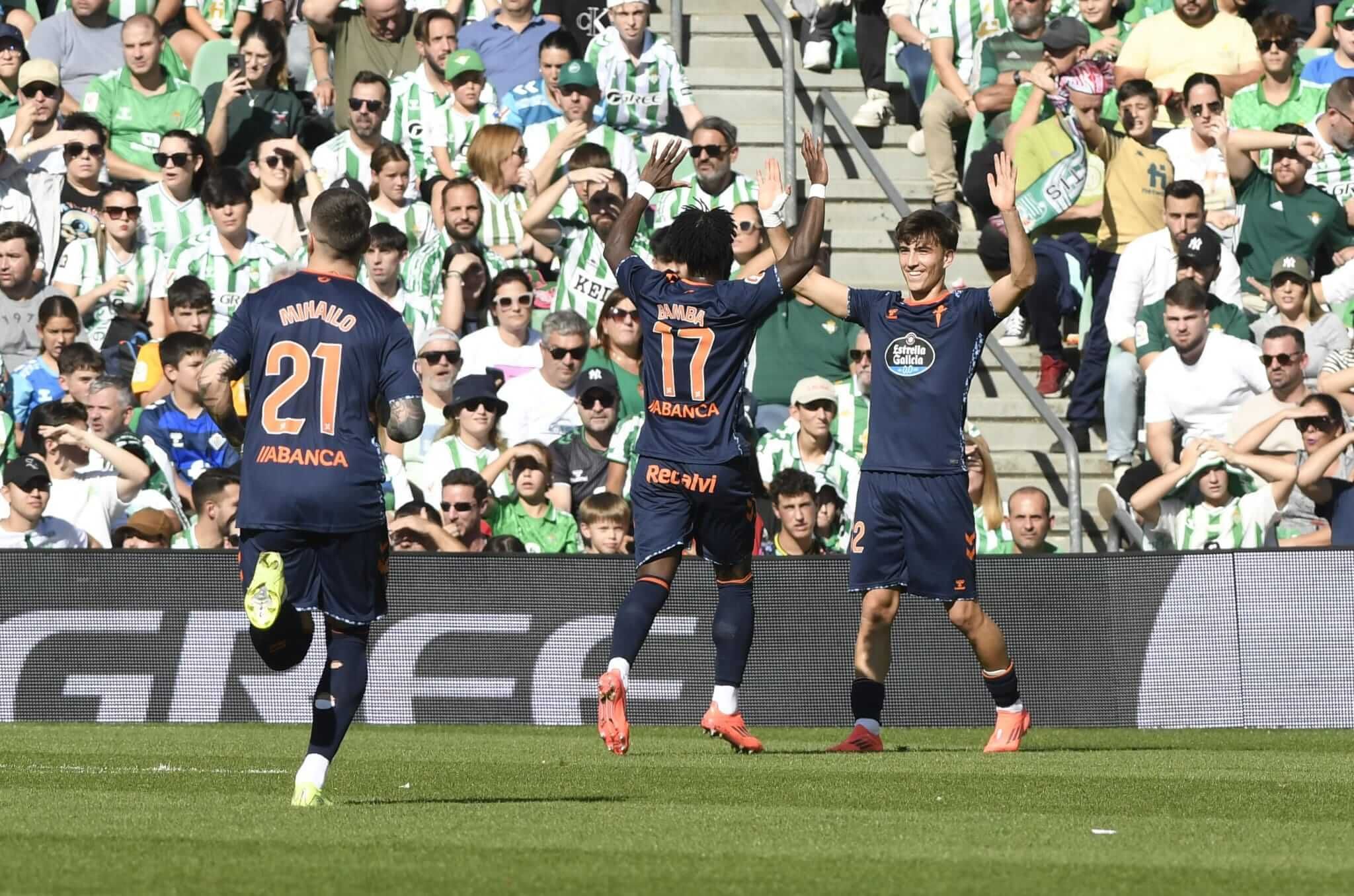  Juan Rodríguez celebra su gol en el Betis-Celta.