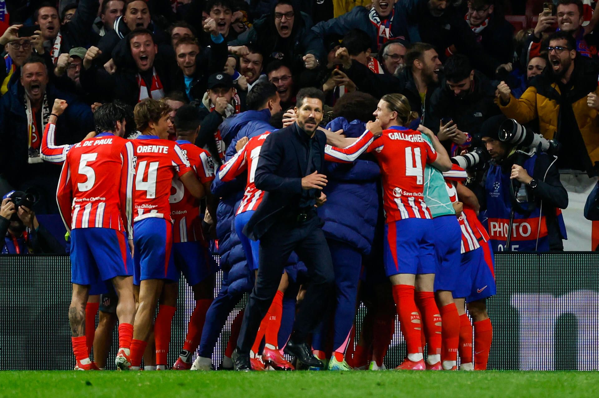  Simeone celebra el gol del Atlético de Madrid (EFE)