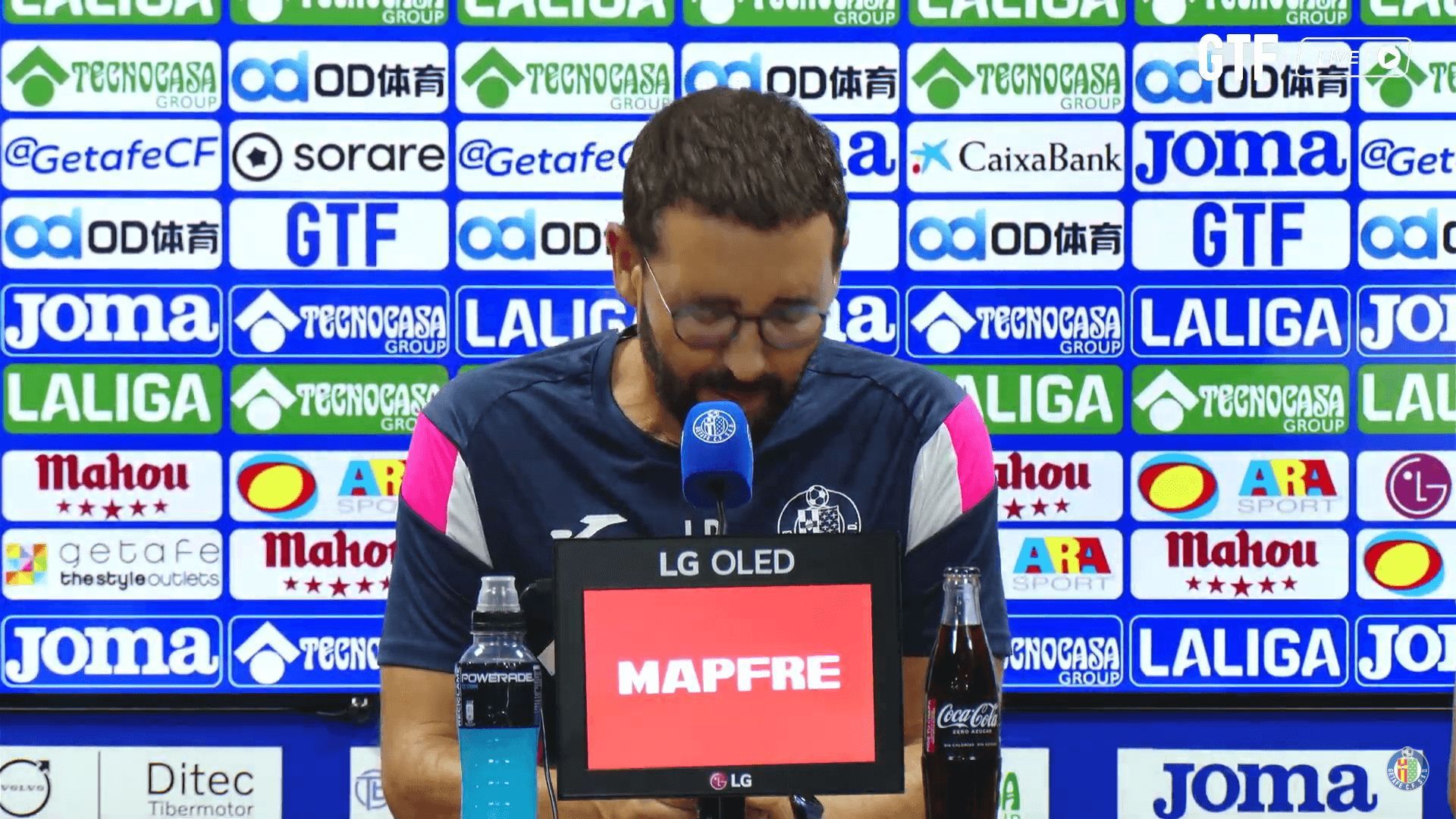  José Bordalás, en sala de prensa.