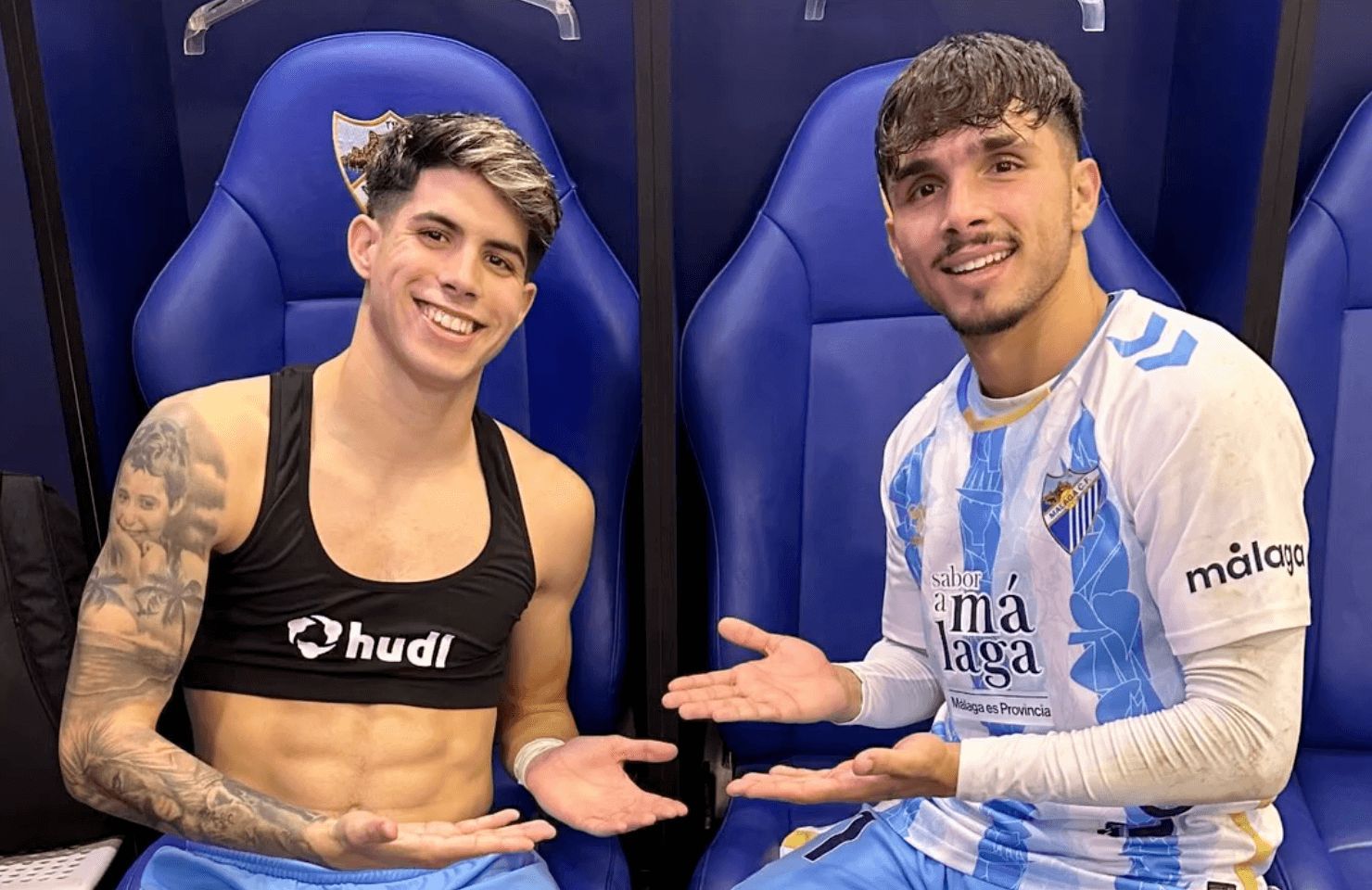 Antoñito Cordero y Kevin Medina, tras el triunfo ante el Eldense.